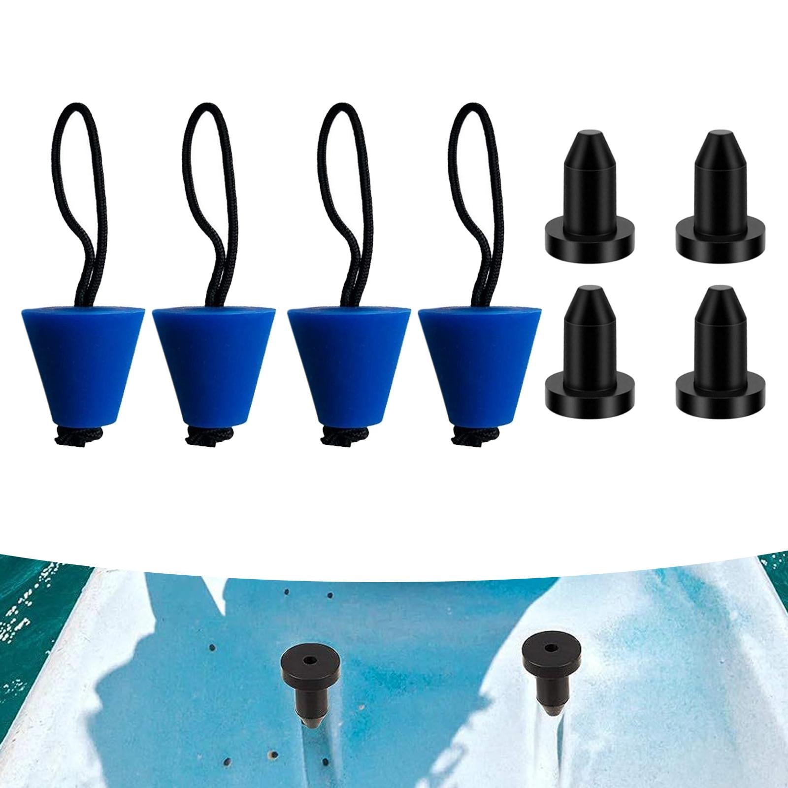 8x Kayak Scupper Plugs Durable Canoe Bung Plugs for Fishing Boats Kayak Raft Blue