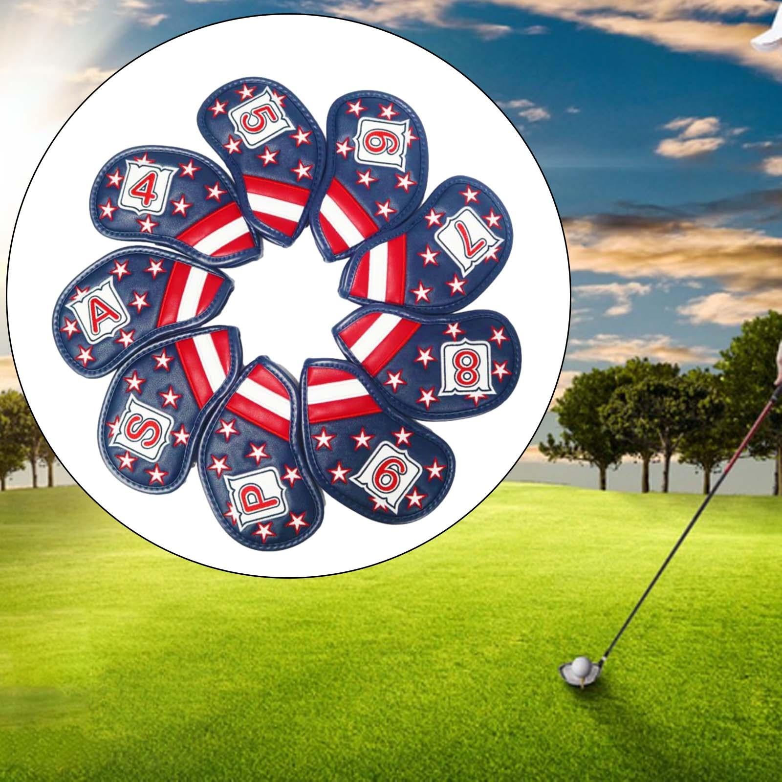 9x Golf Iron Club Head Covers Set Golf Iron Headcovers for Golfer Gift Adult