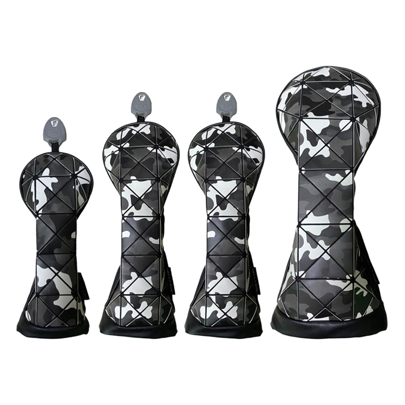 Golf Club Head Cover Protective Sleeve Driver Headcover Golf Club Protectors 4pcs Black