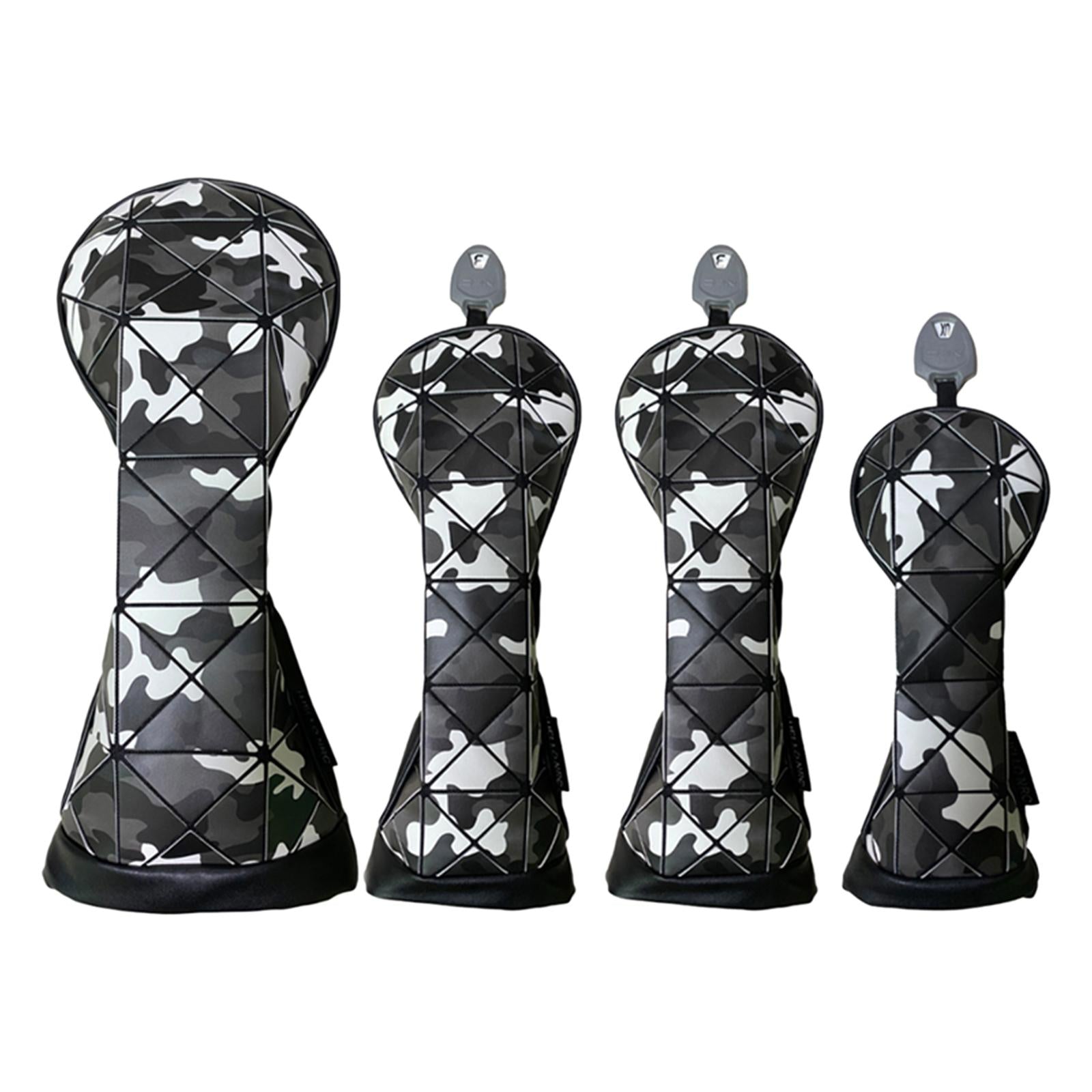 Golf Club Head Cover Protective Sleeve Driver Headcover Golf Club Protectors 4pcs Black