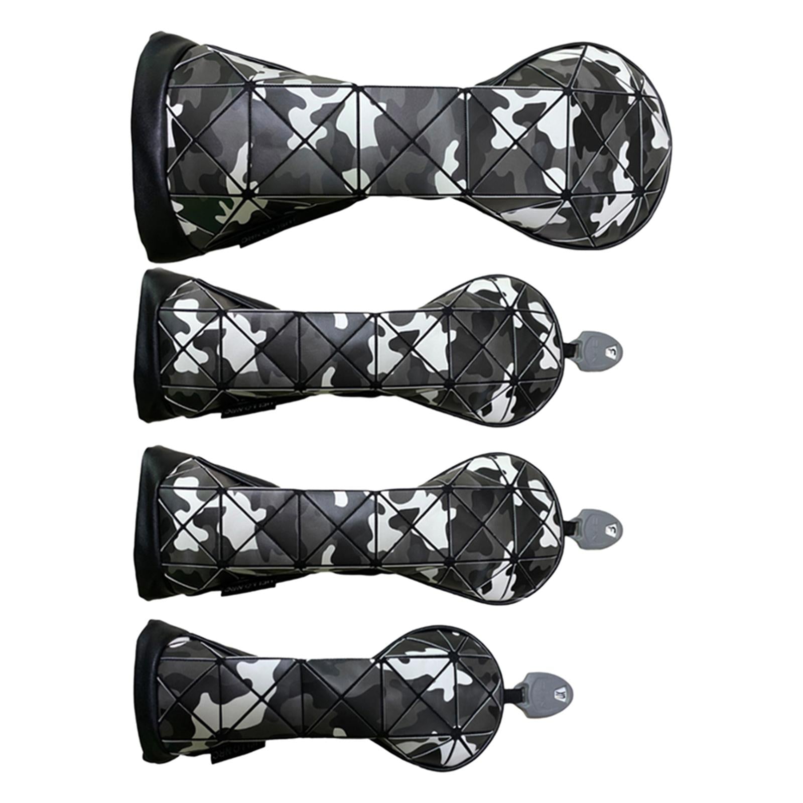 Golf Club Head Cover Protective Sleeve Driver Headcover Golf Club Protectors 4pcs Black