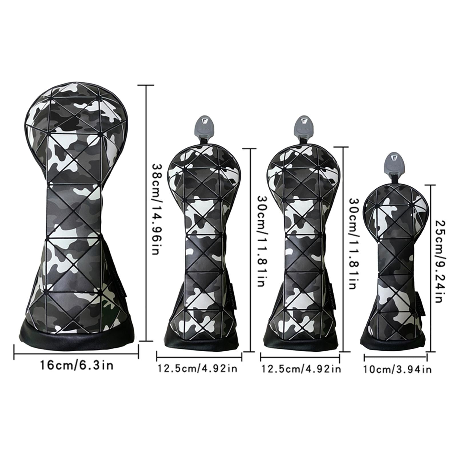 Golf Club Head Cover Protective Sleeve Driver Headcover Golf Club Protectors 4pcs Black