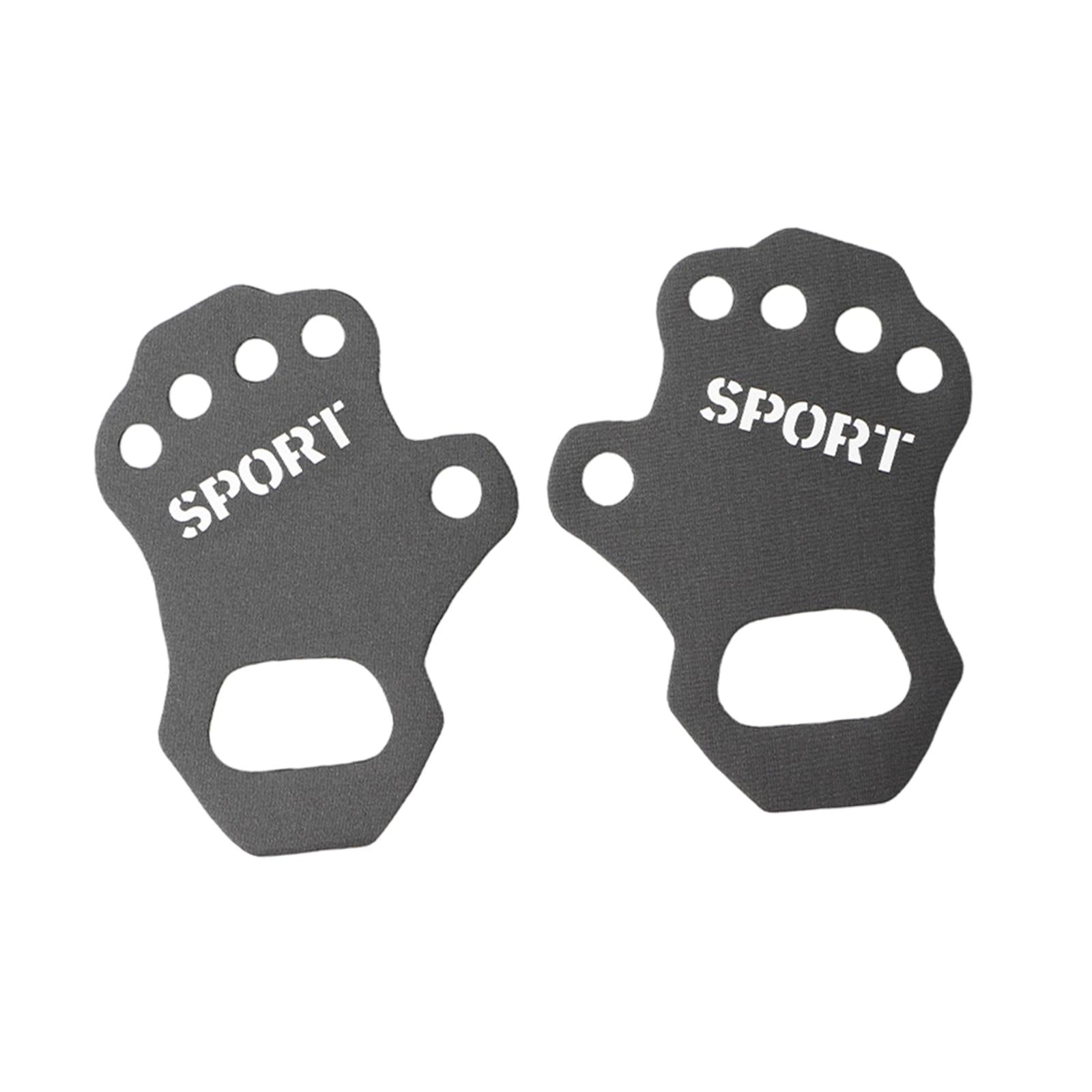 4xWorkout Gloves Hand Grips Weightlifting Grip Pads for Men Women Deadlift M Grey