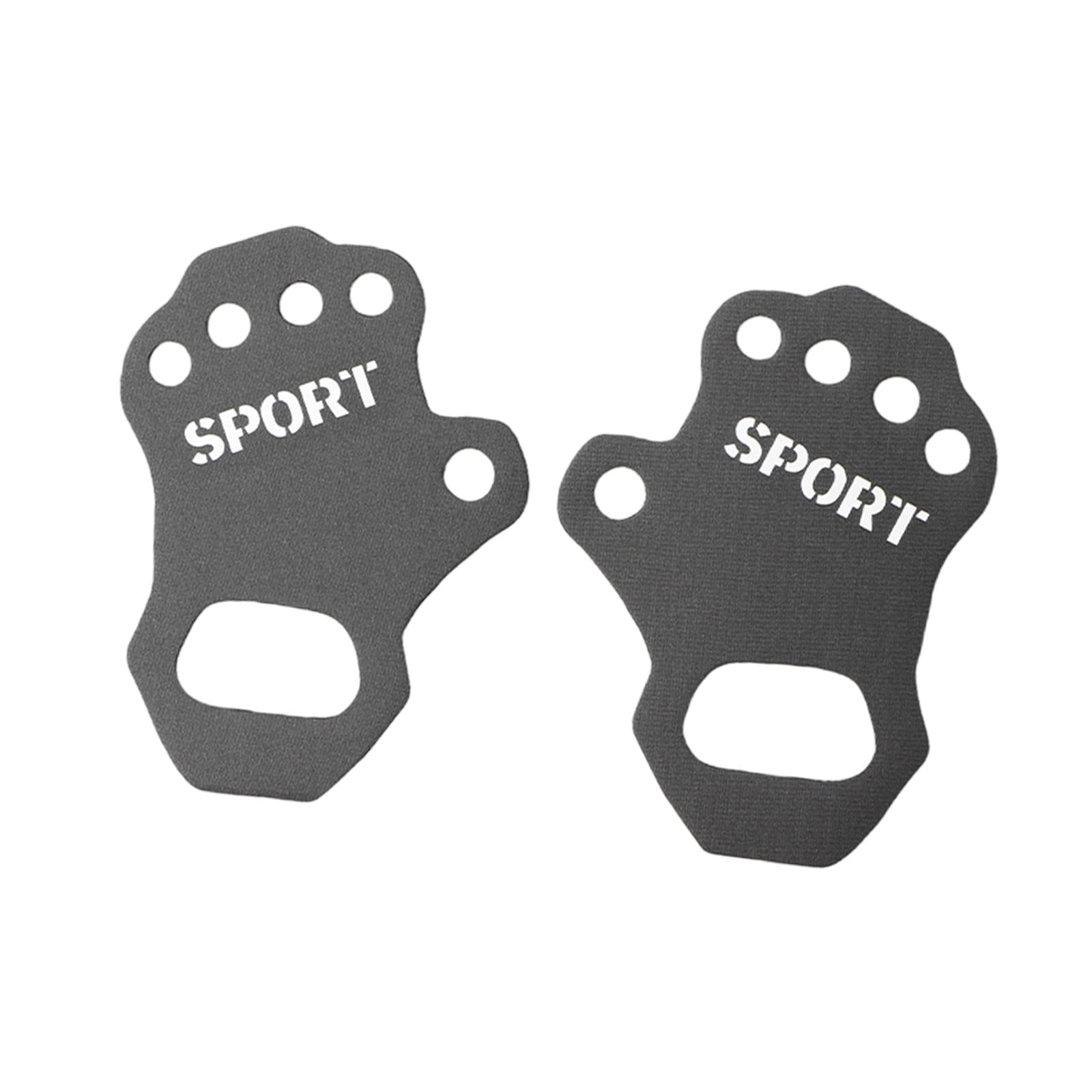 2xWorkout Gloves Hand Grips Weightlifting Grip Pads for Men Women Deadlift M Grey