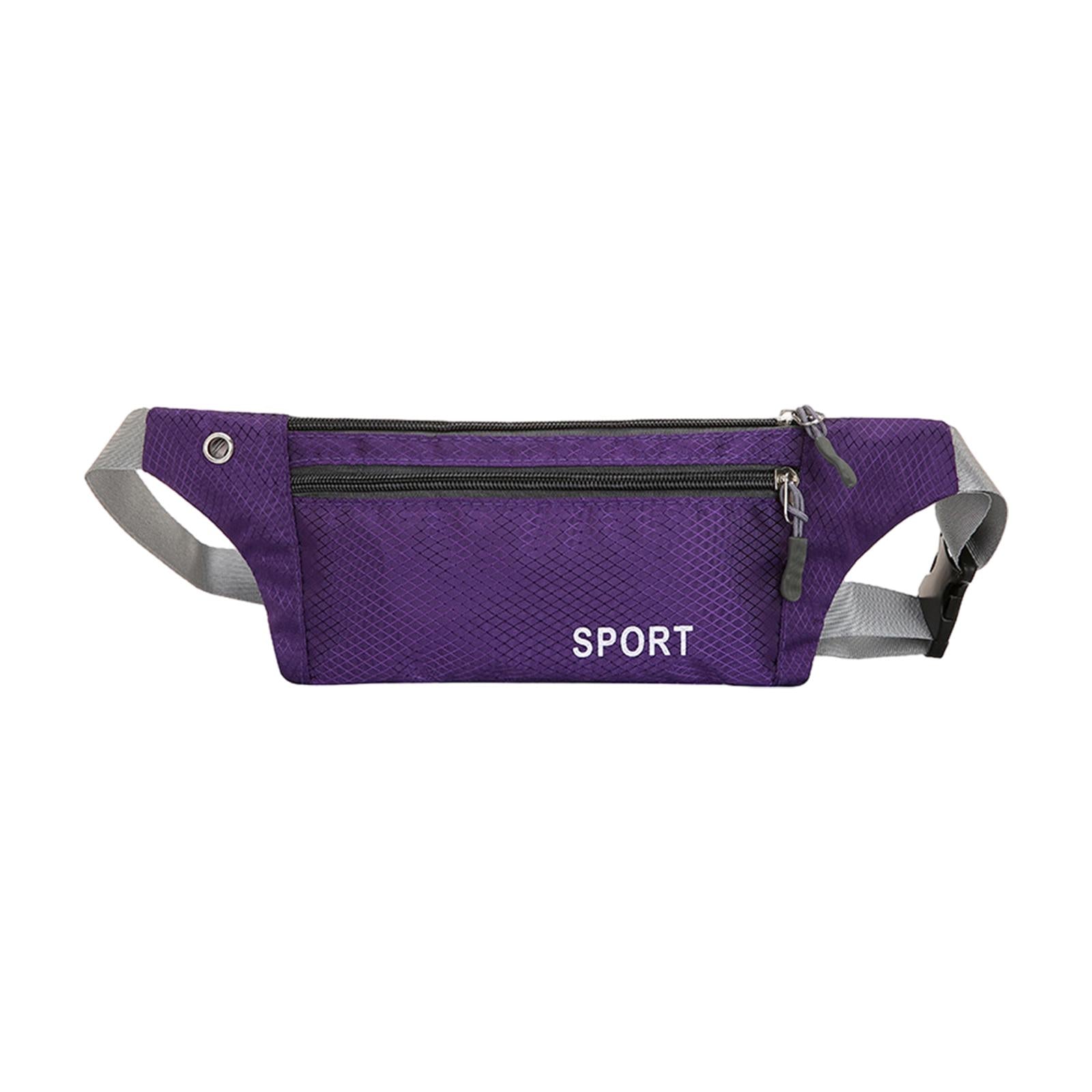 Running Waist Pack Adjustable Exercise Waist Pouch for Hiking Walking Riding Violet