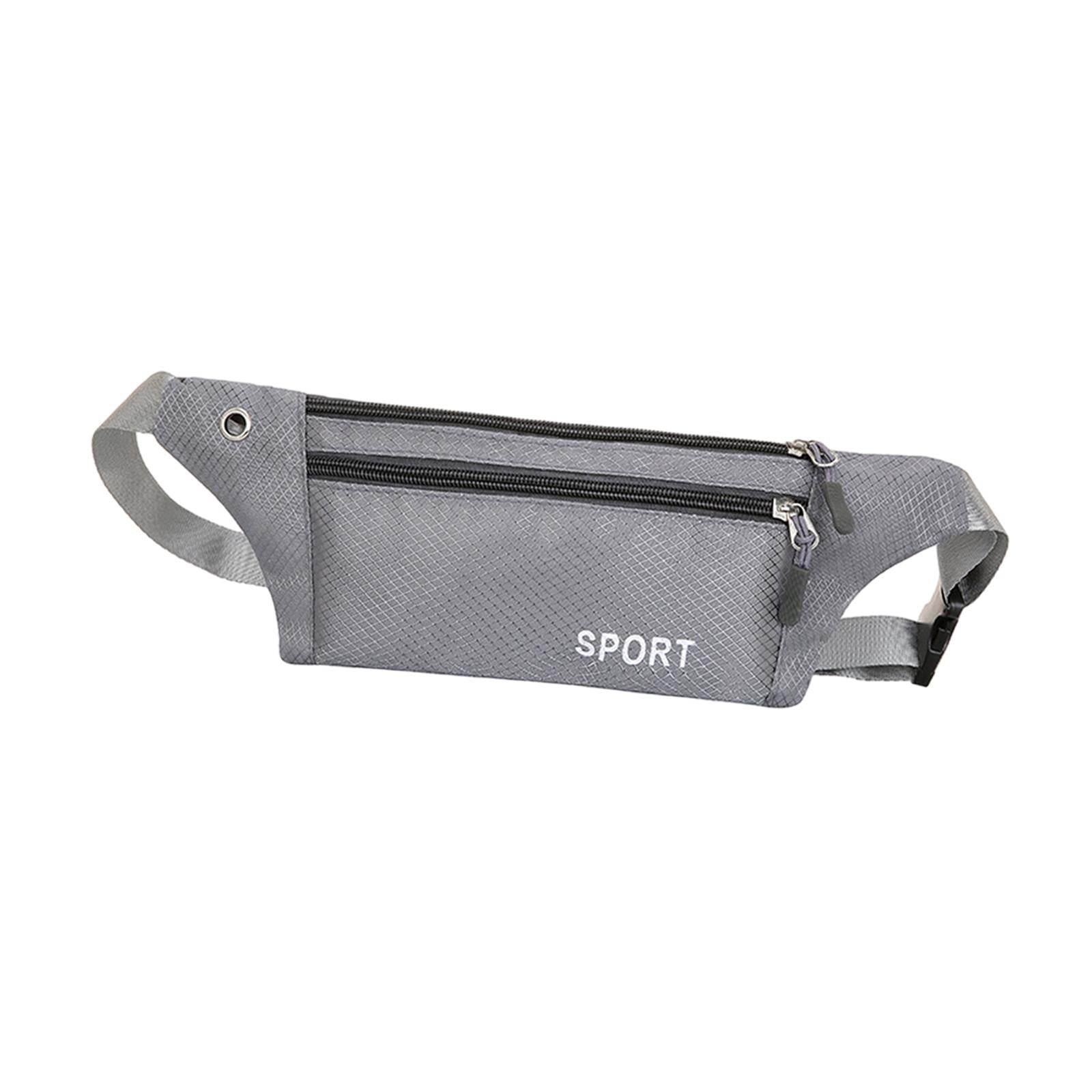 Running Waist Pack Adjustable Exercise Waist Pouch for Hiking Walking Riding Gray