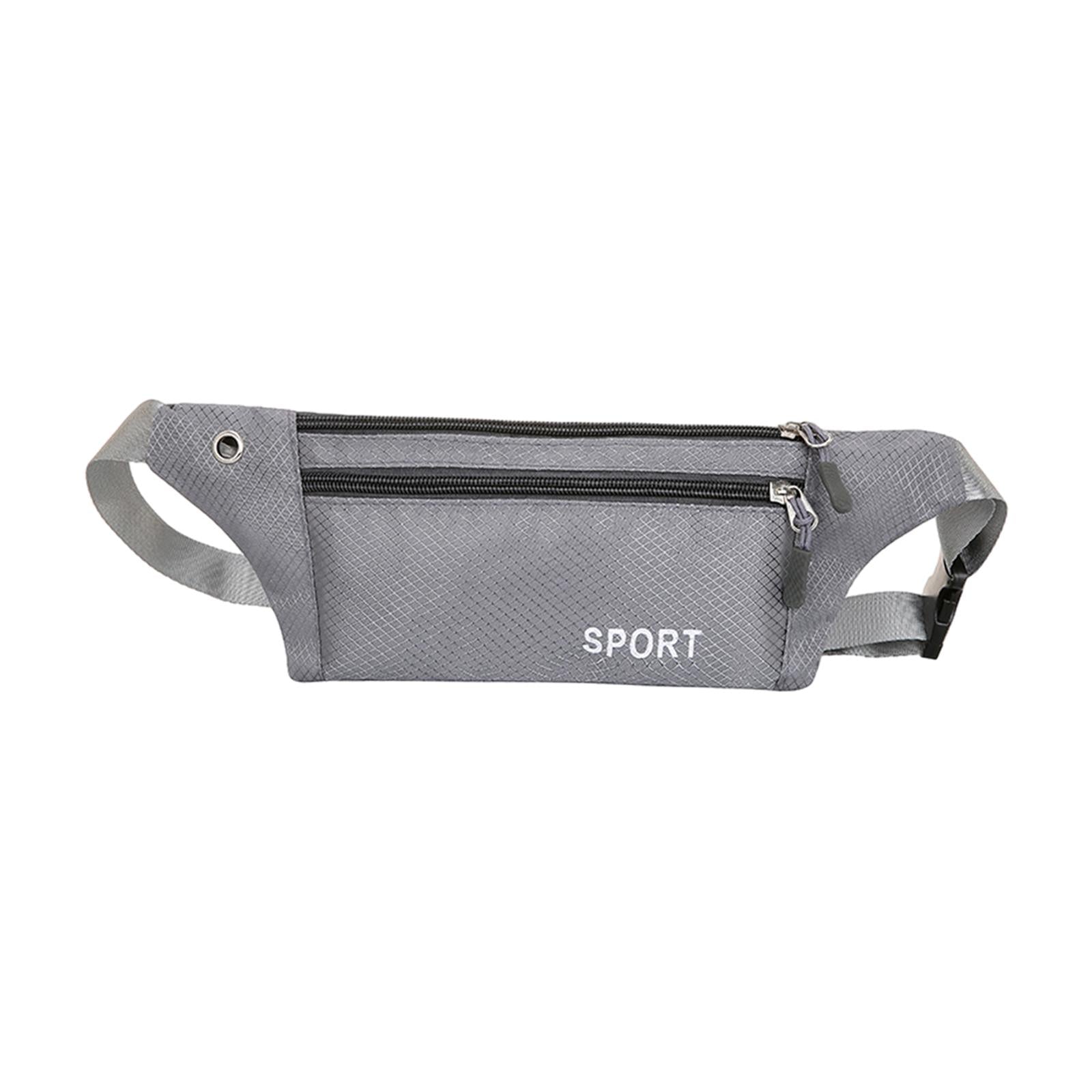 Running Waist Pack Adjustable Exercise Waist Pouch for Hiking Walking Riding Gray