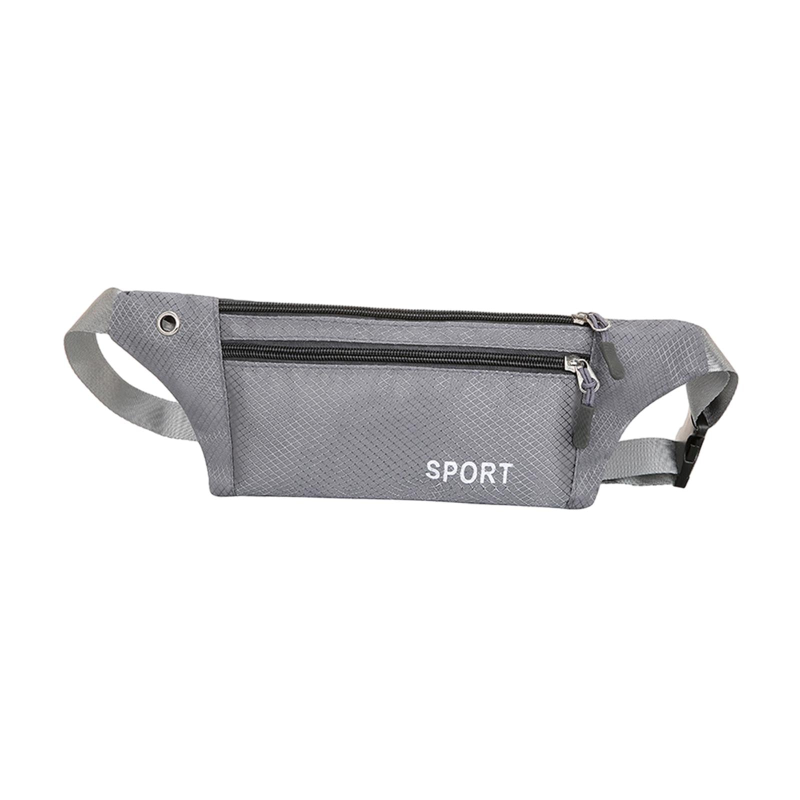 Running Waist Pack Adjustable Exercise Waist Pouch for Hiking Walking Riding Gray