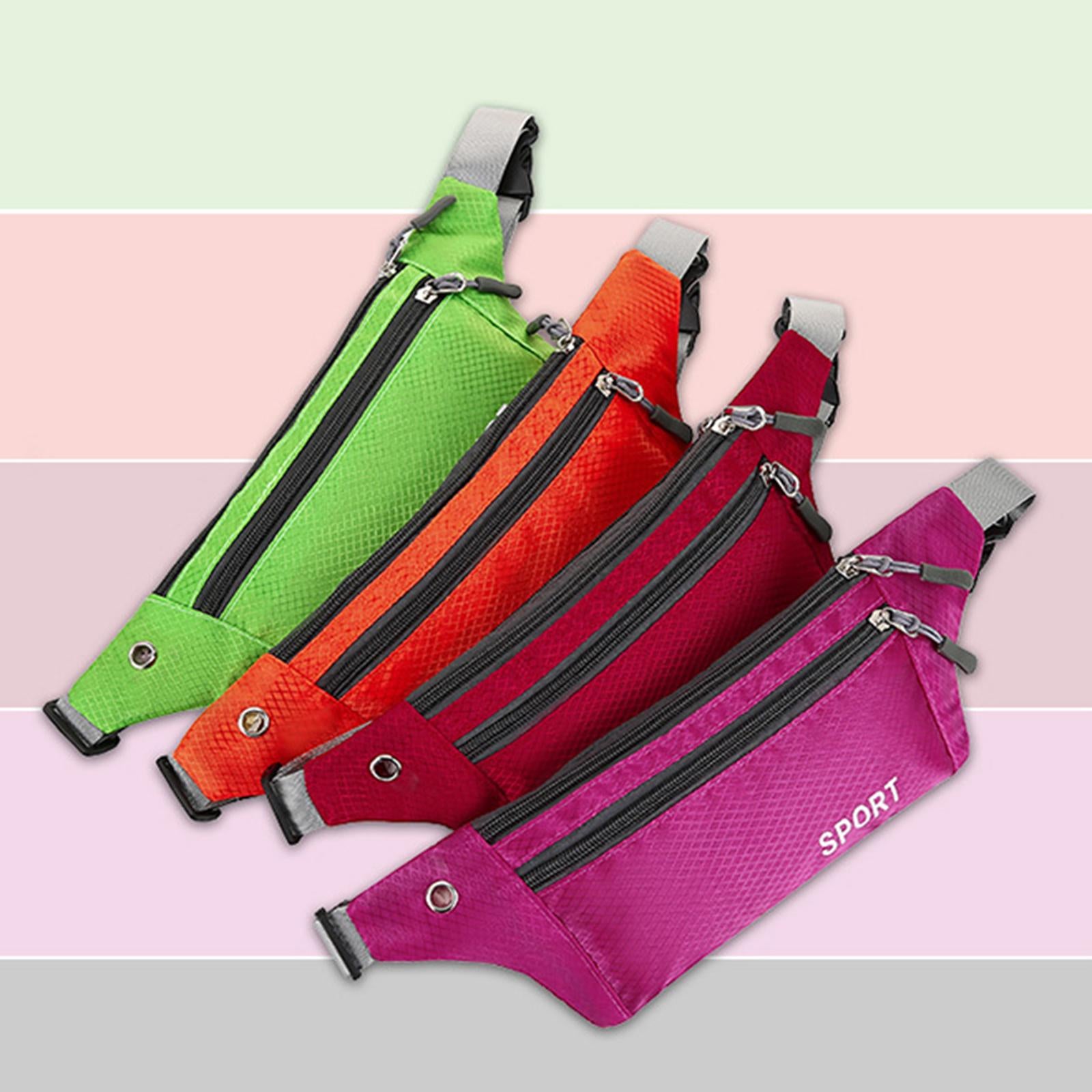 Running Waist Pack Adjustable Exercise Waist Pouch for Hiking Walking Riding Orange