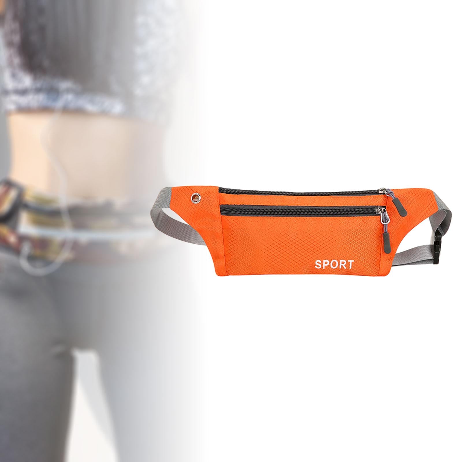Running Waist Pack Adjustable Exercise Waist Pouch for Hiking Walking Riding Orange