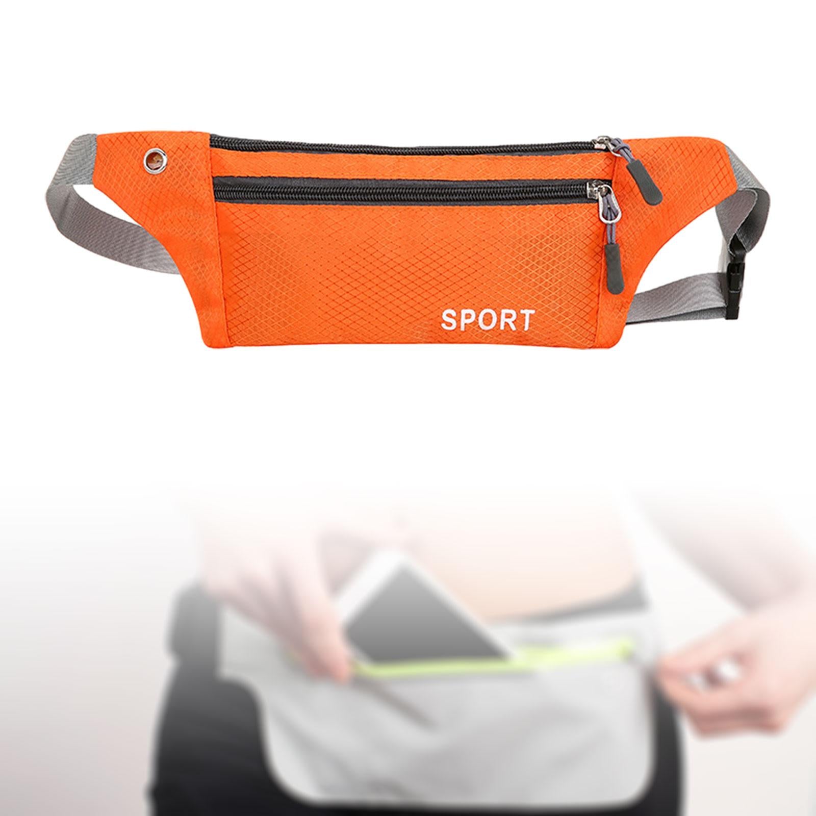 Running Waist Pack Adjustable Exercise Waist Pouch for Hiking Walking Riding Orange