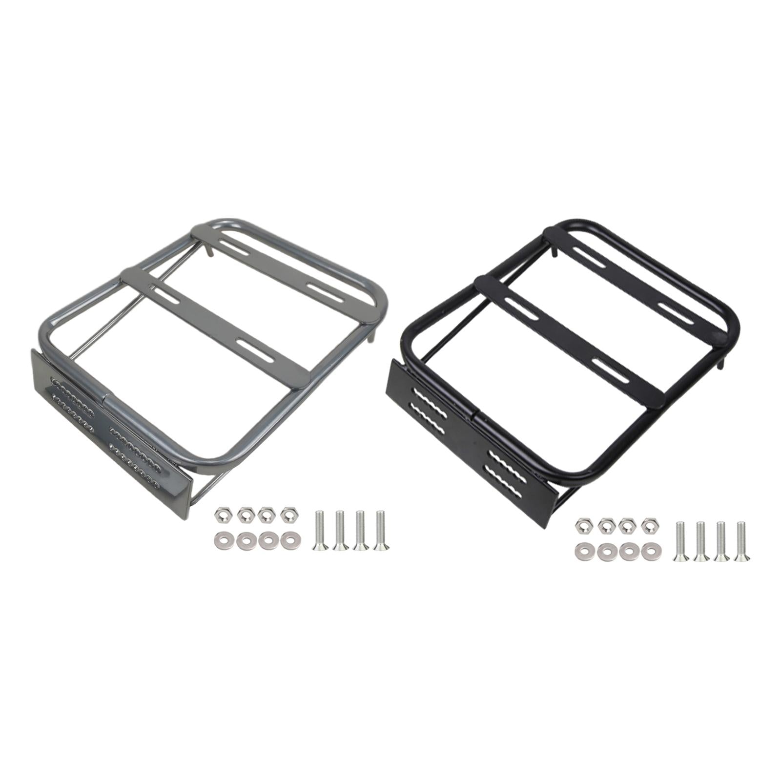 Motorcycle Rear Luggage Rack with Screw Cargo Rack Backrest Storage Box Rack Gray
