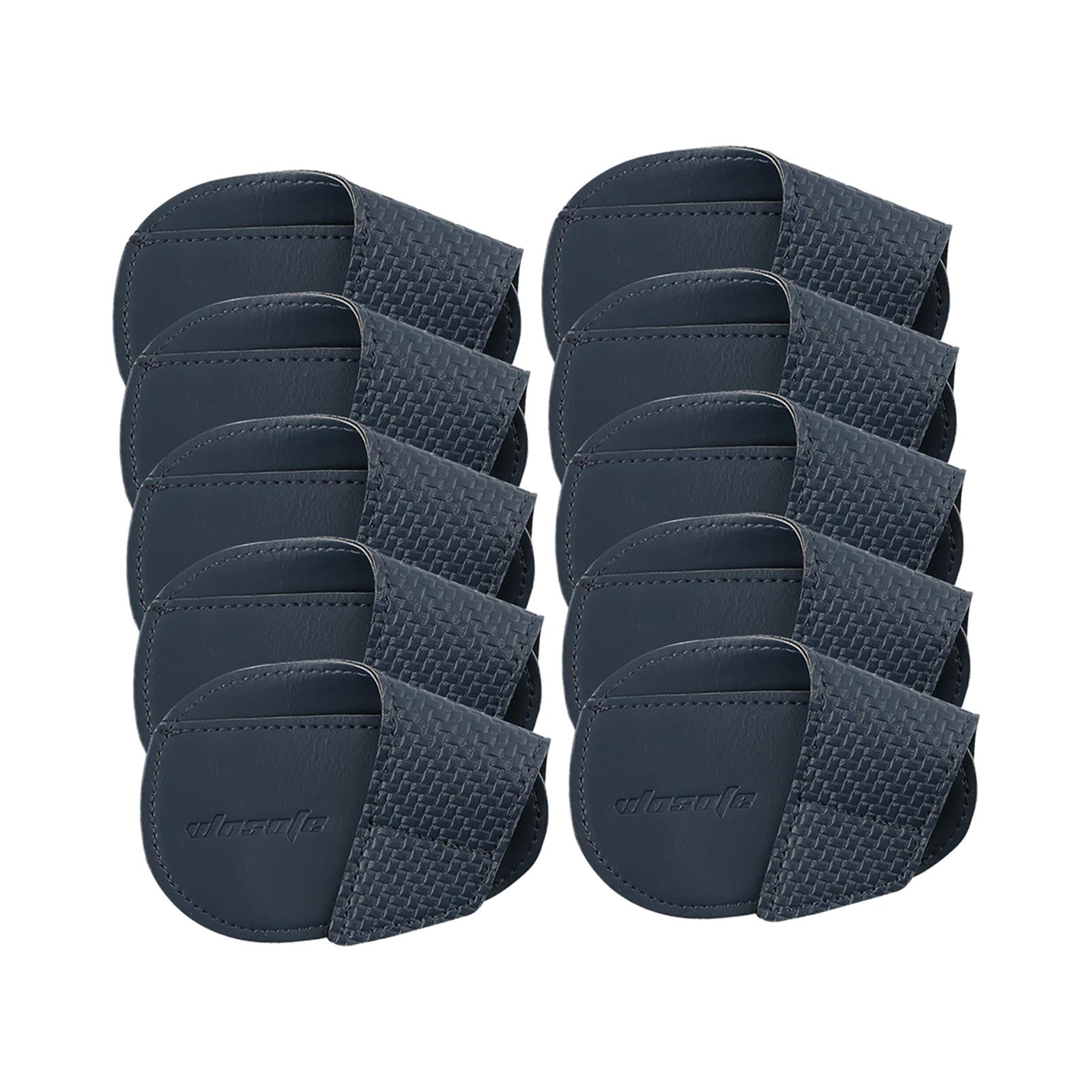 10x Golf Club Headcovers PU Leather Golfer Gift Durable Golf Iron Covers Set L Dark Blue