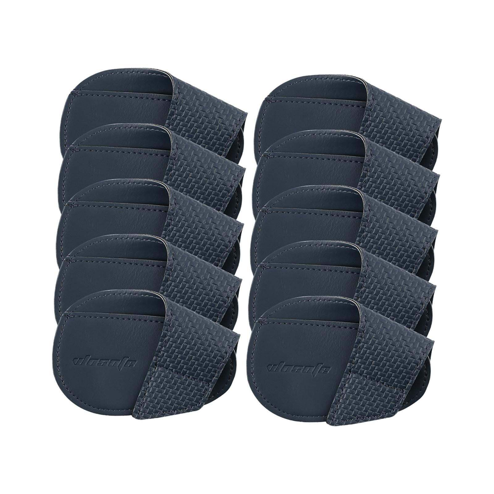 10x Golf Club Headcovers PU Leather Golfer Gift Durable Golf Iron Covers Set L Dark Blue