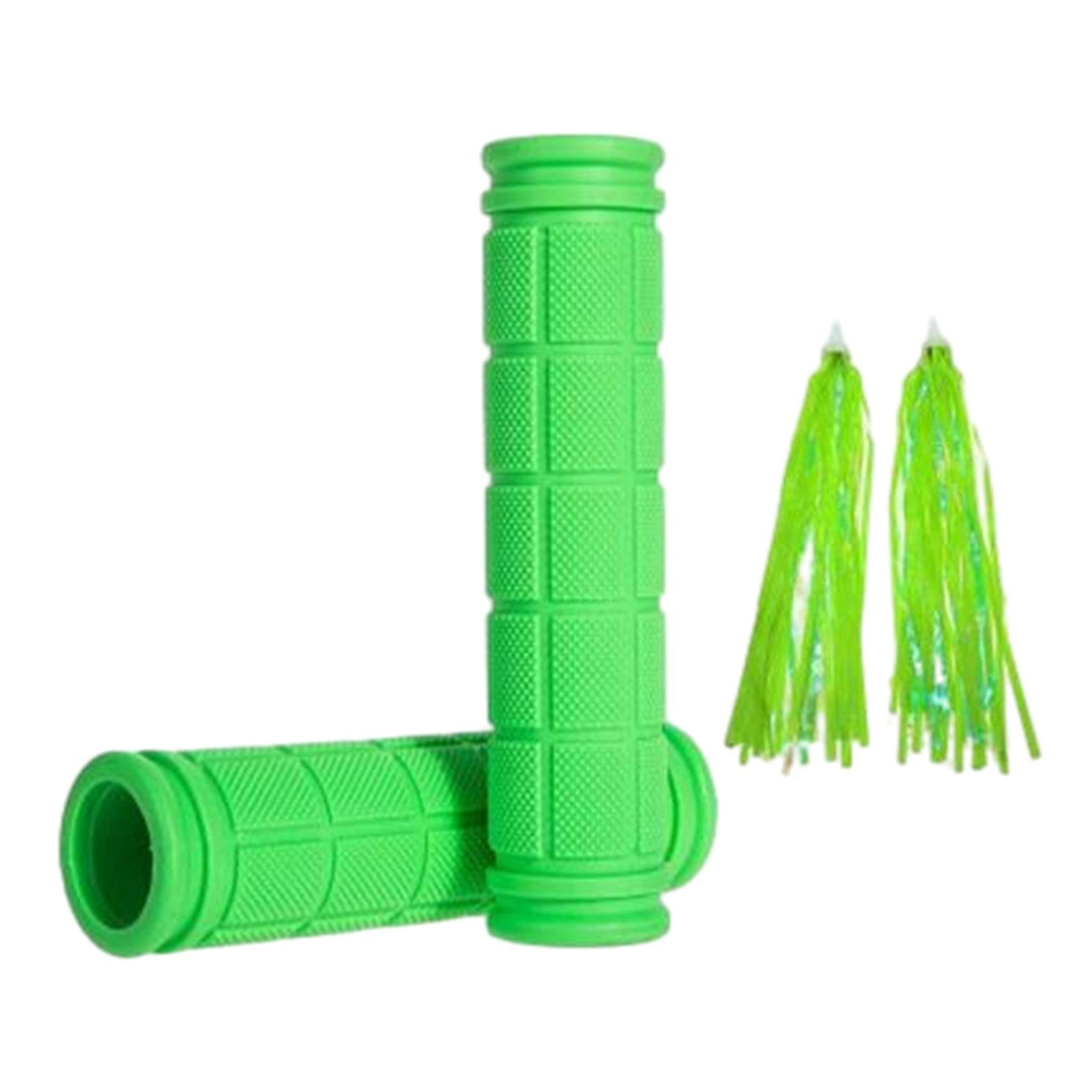 2x Kids Bike Handlebar Grips for Mountain Road Bikes Riding Skateboard Bikes Green