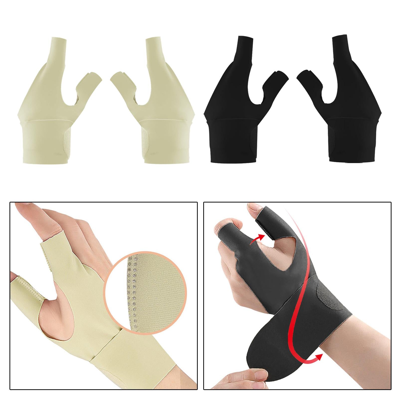 Two Finger Wrist Brace Adults Wrist Strap for Fitness Equipment Table Tennis Skin Color Left
