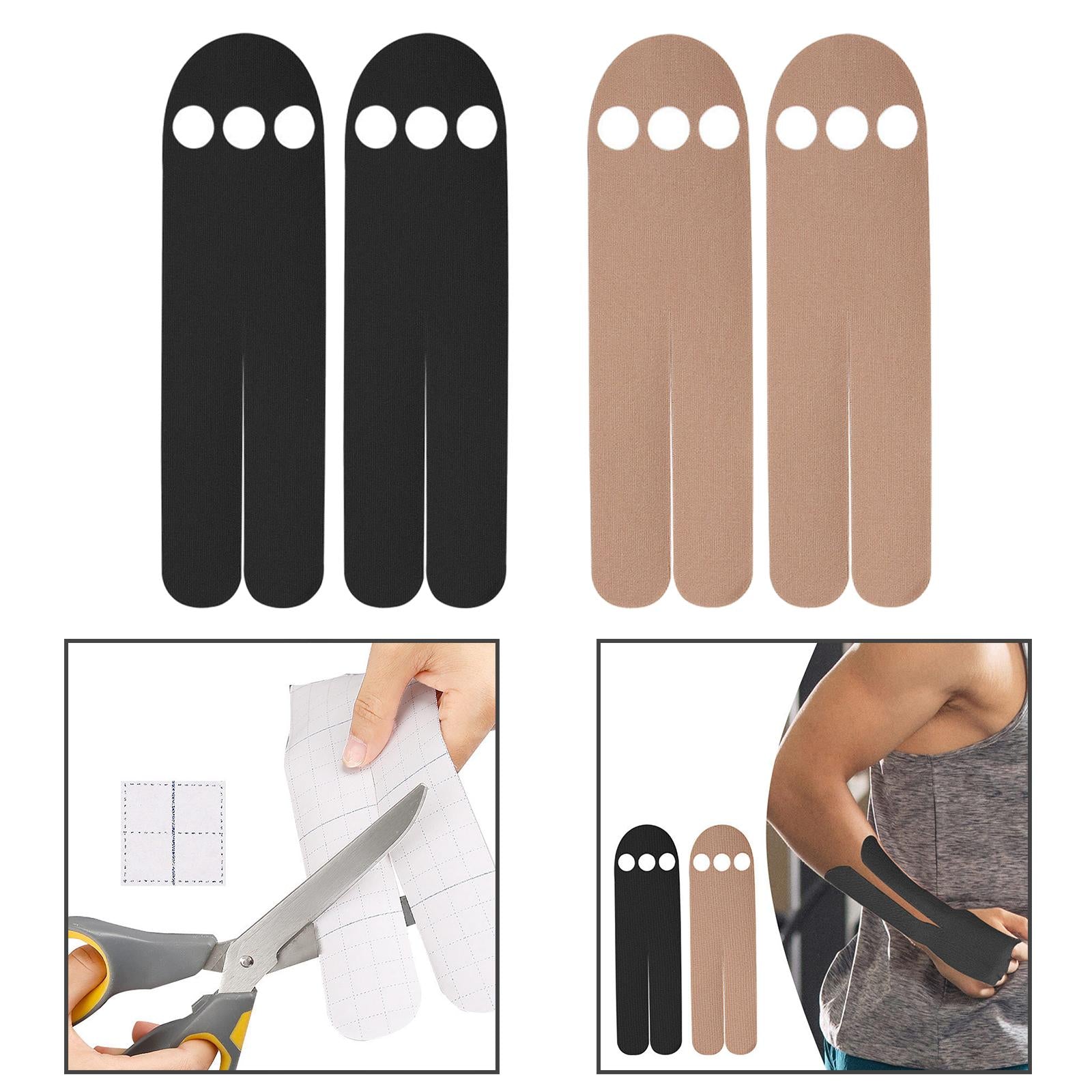 Fitness Bandages Patch Gym Self Sticky Breathable Fitness Muscle Tape Black