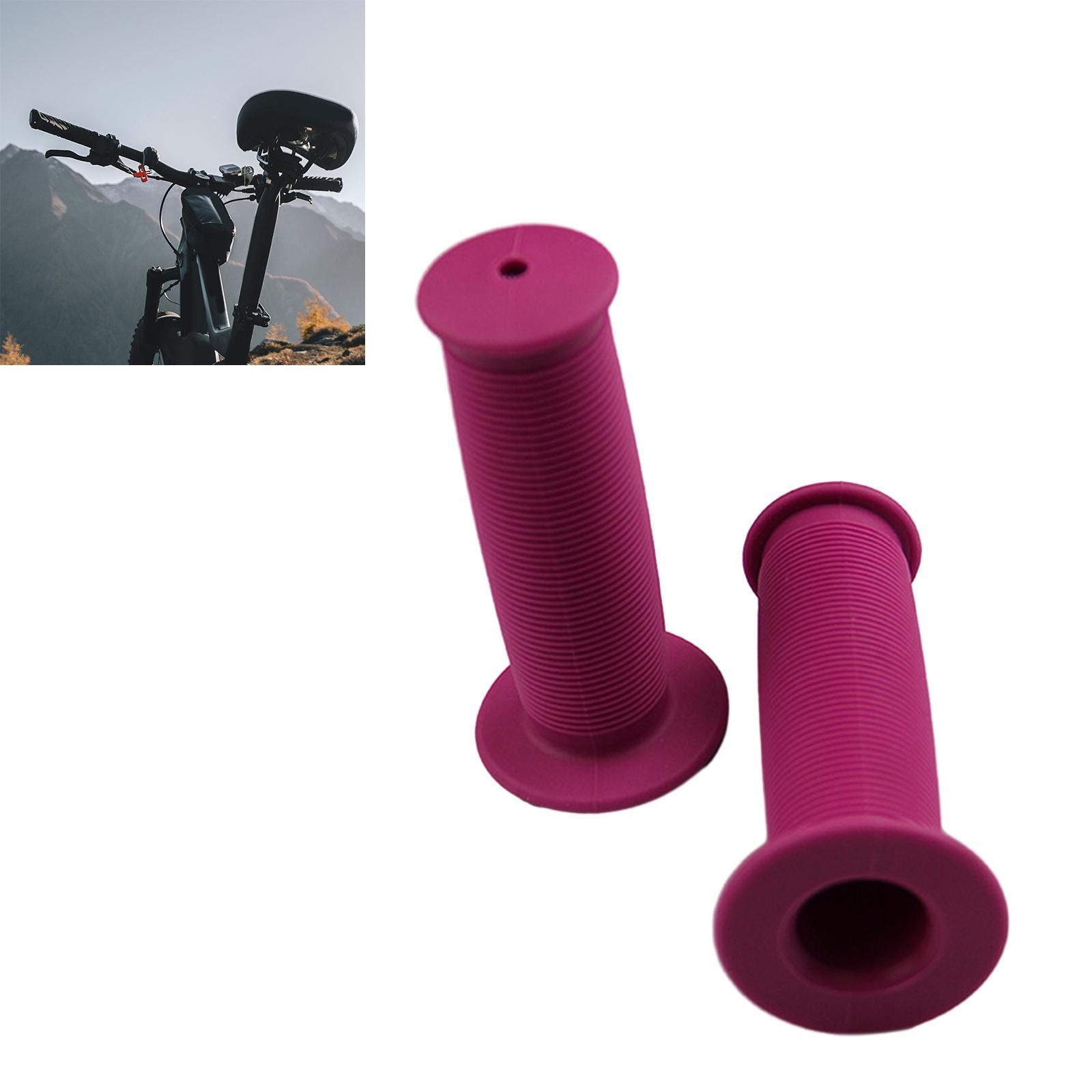 2xBike Handlebar Grips Replacement Rubber Non Slip for Folded Bikes Road Bikes Purple