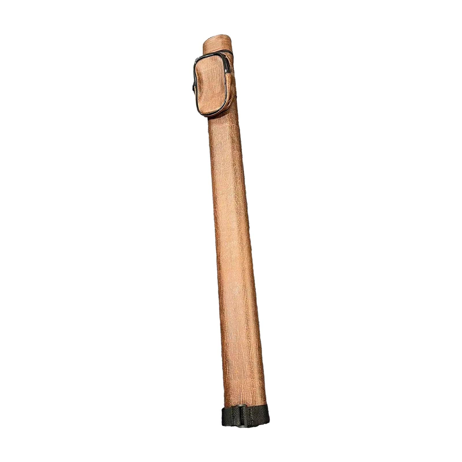Billiard Pool Cue Carrying Case PU with Adjustable Shoulder Strap for Travel Yellow brown
