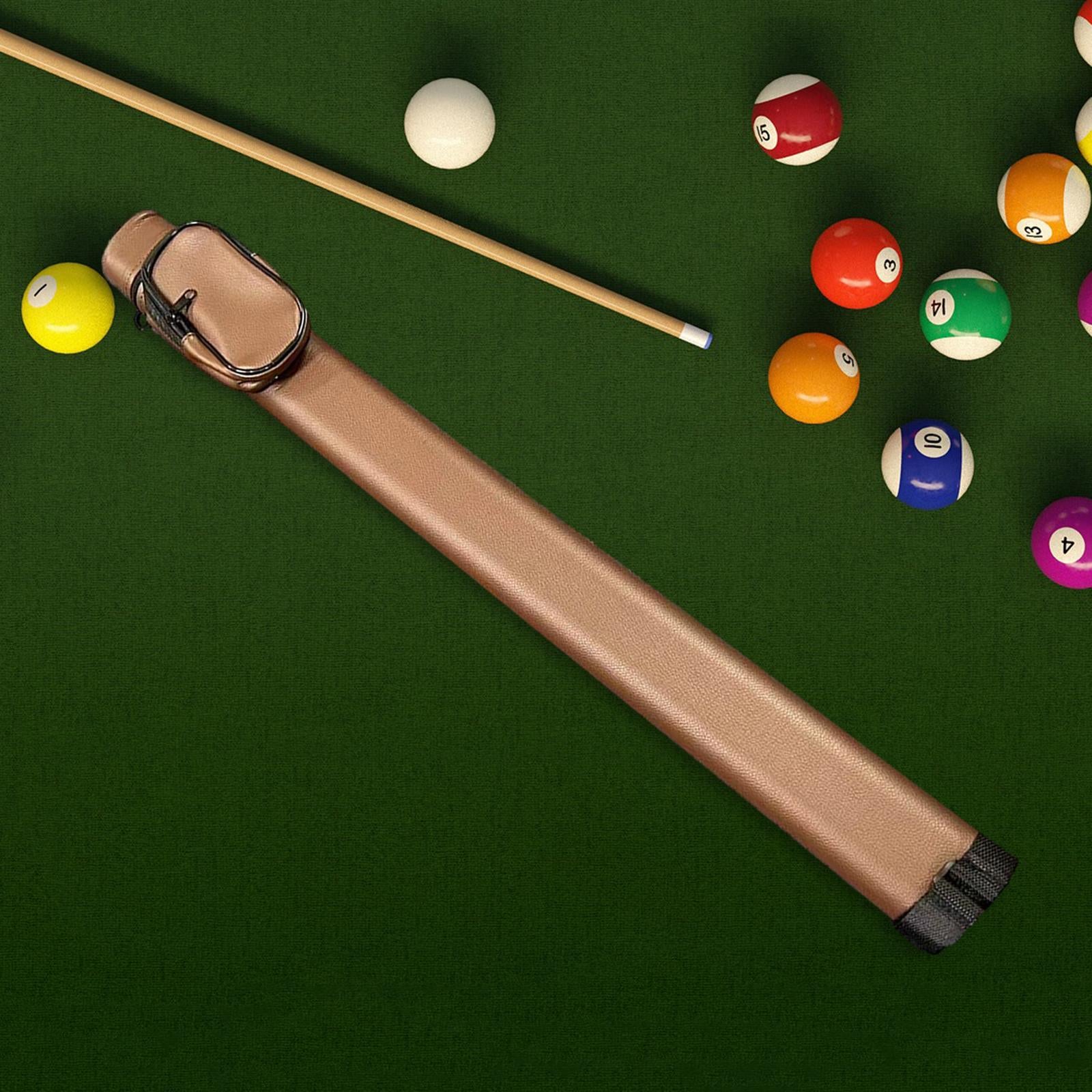Billiard Pool Cue Carrying Case PU with Adjustable Shoulder Strap for Travel Dark khaki