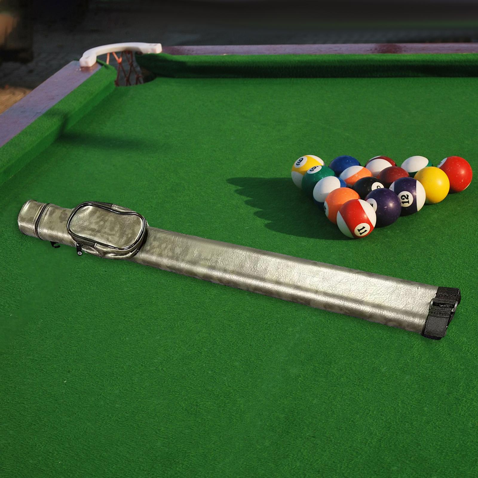 Billiard Pool Cue Carrying Case PU with Adjustable Shoulder Strap for Travel Plaque green