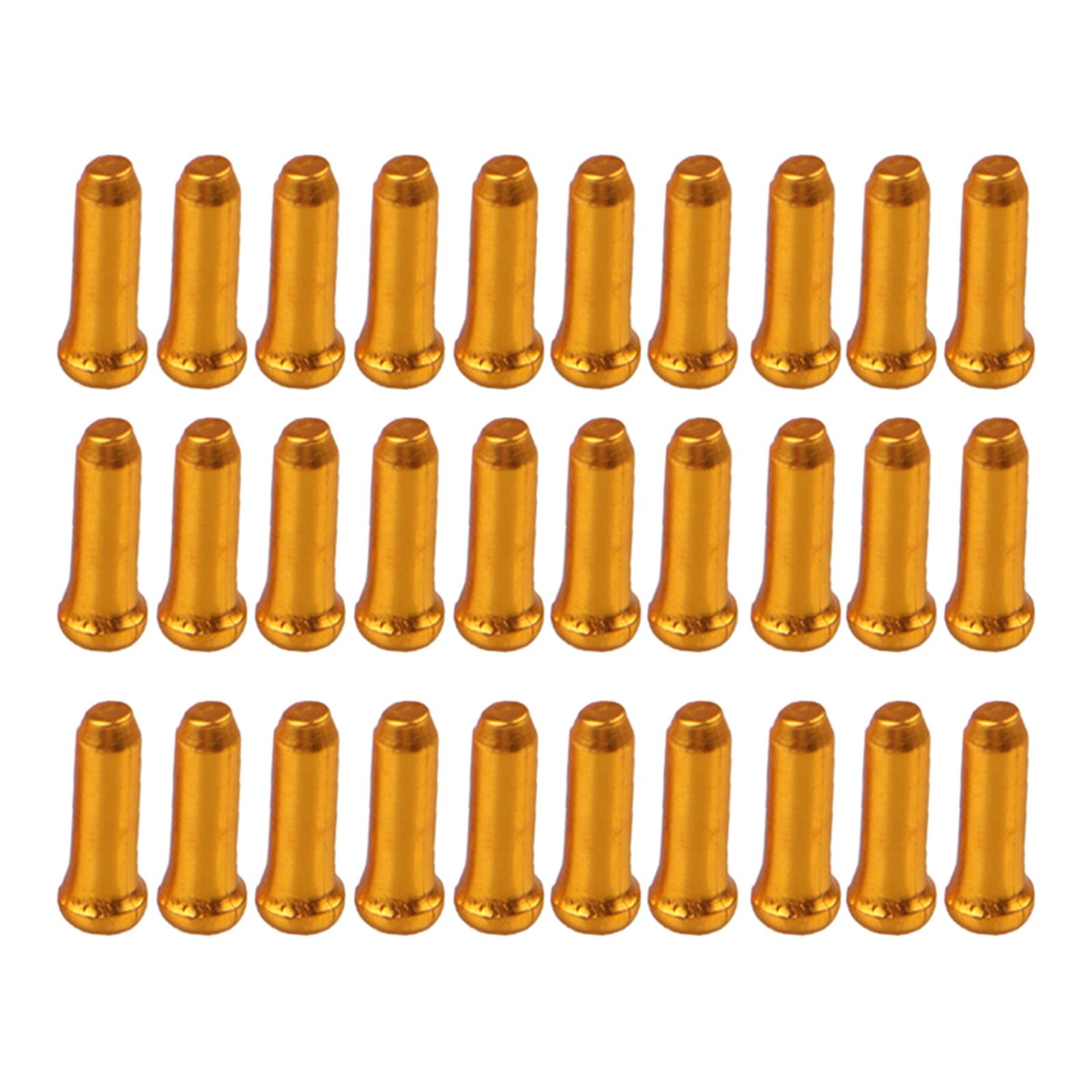 30x Bike Cable End Caps Bike Cable Caps for Cycling Mountain Road Bike Gold