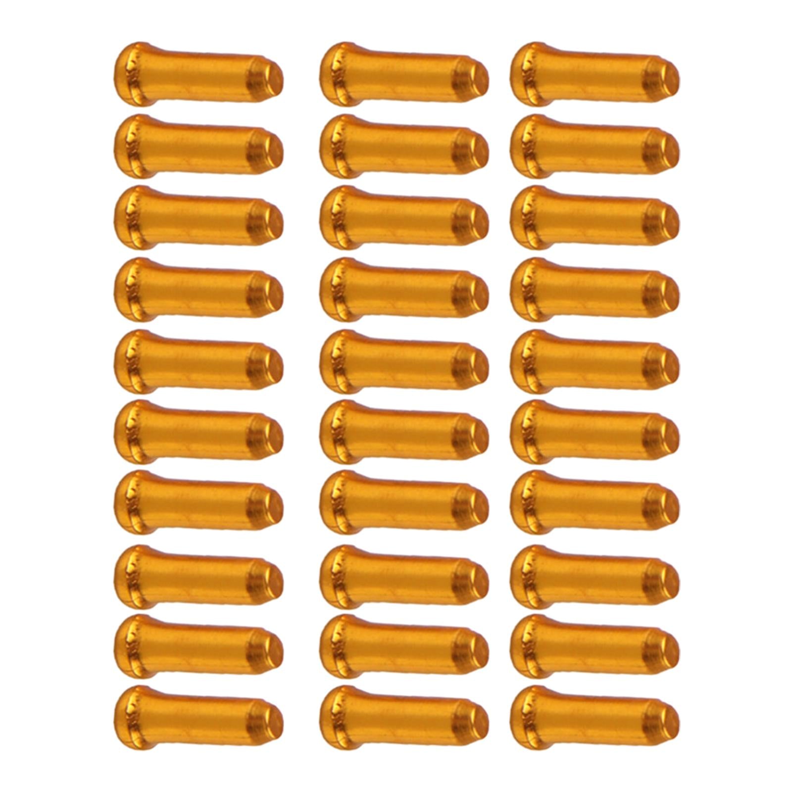 30x Bike Cable End Caps Bike Cable Caps for Cycling Mountain Road Bike Gold