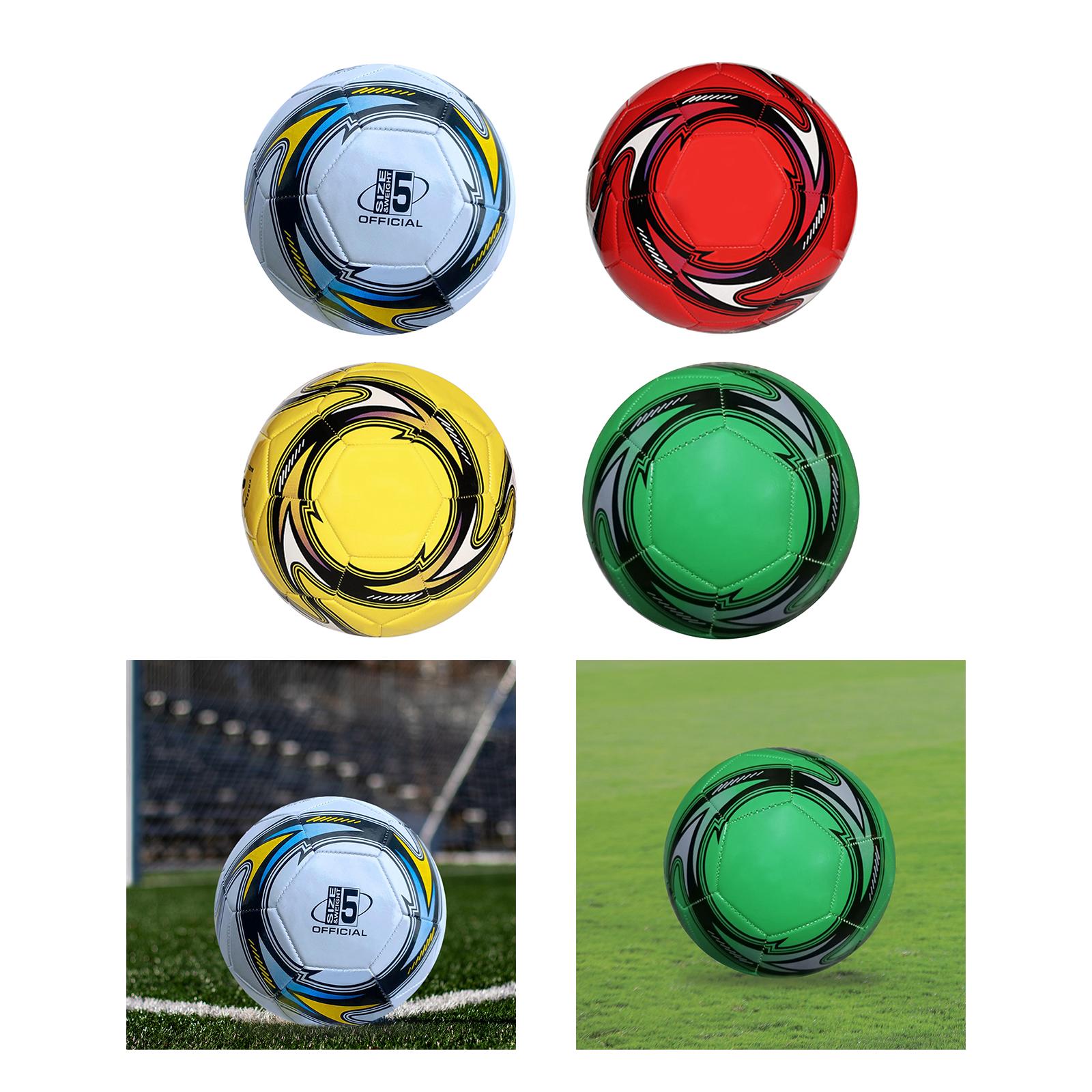 Soccer Ball 21cm Durable Wear Resistant Size 5 for Athletic Beginners Adults White Yellow