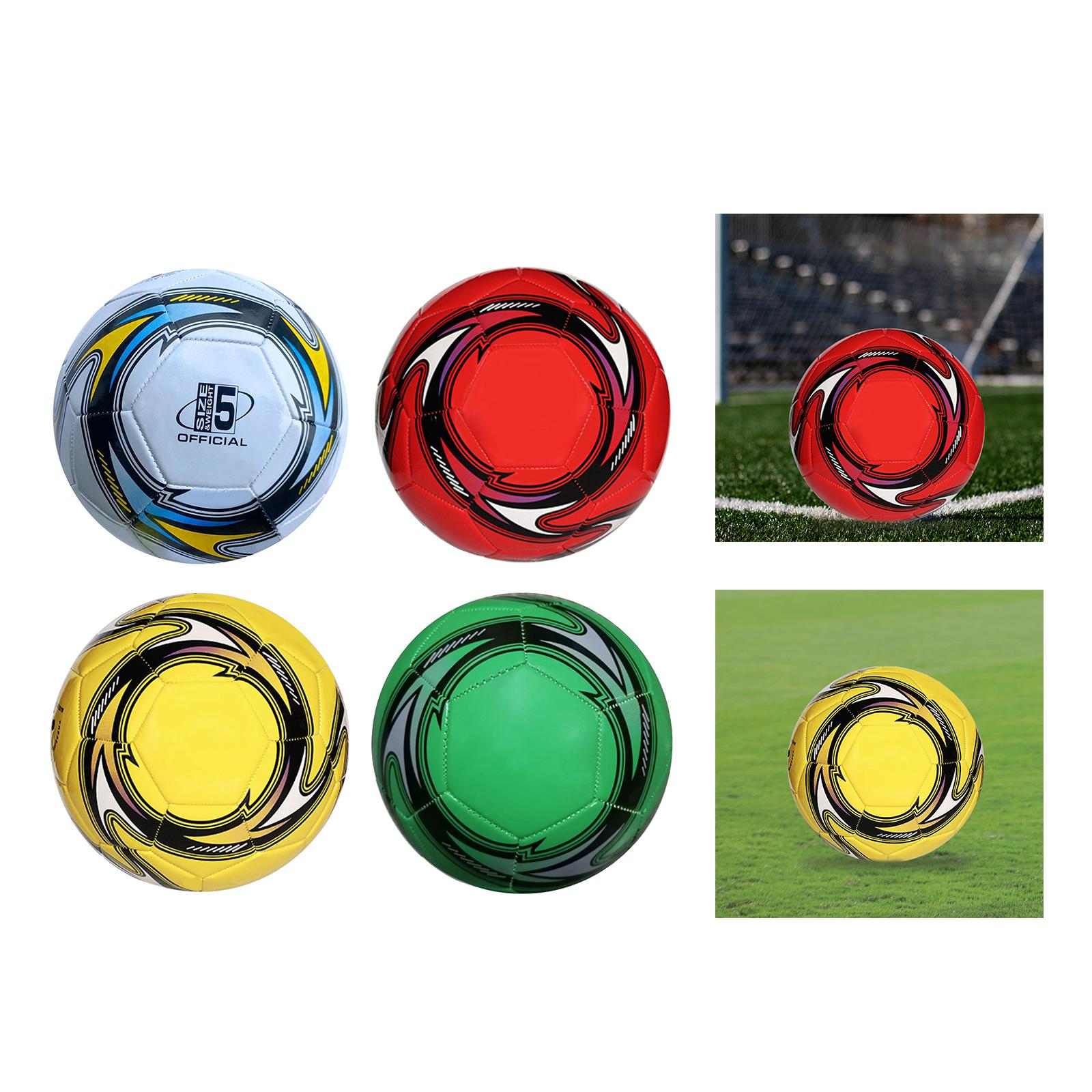 Soccer Ball 21cm Durable Wear Resistant Size 5 for Athletic Beginners Adults White Yellow