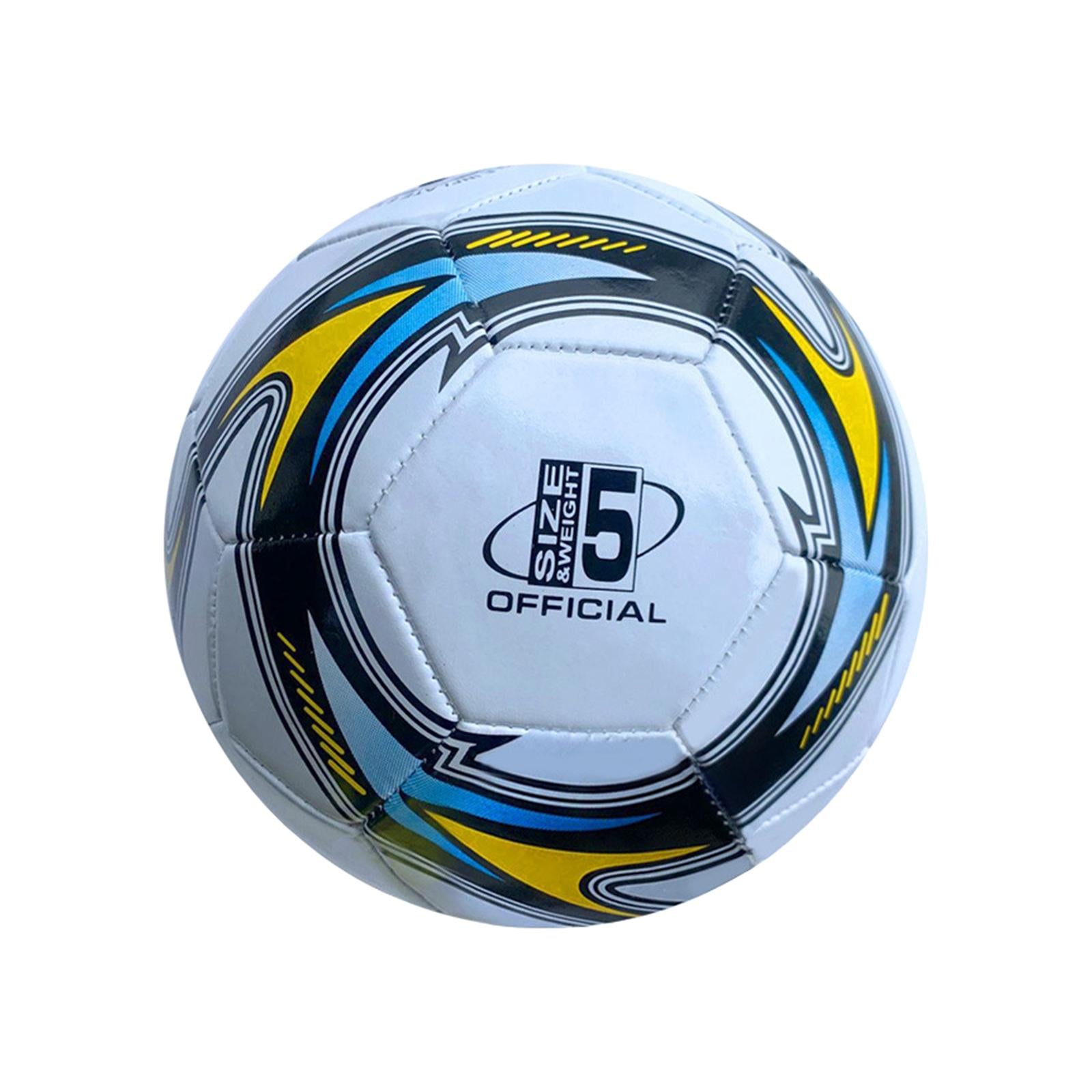 Soccer Ball 21cm Durable Wear Resistant Size 5 for Athletic Beginners Adults White Yellow