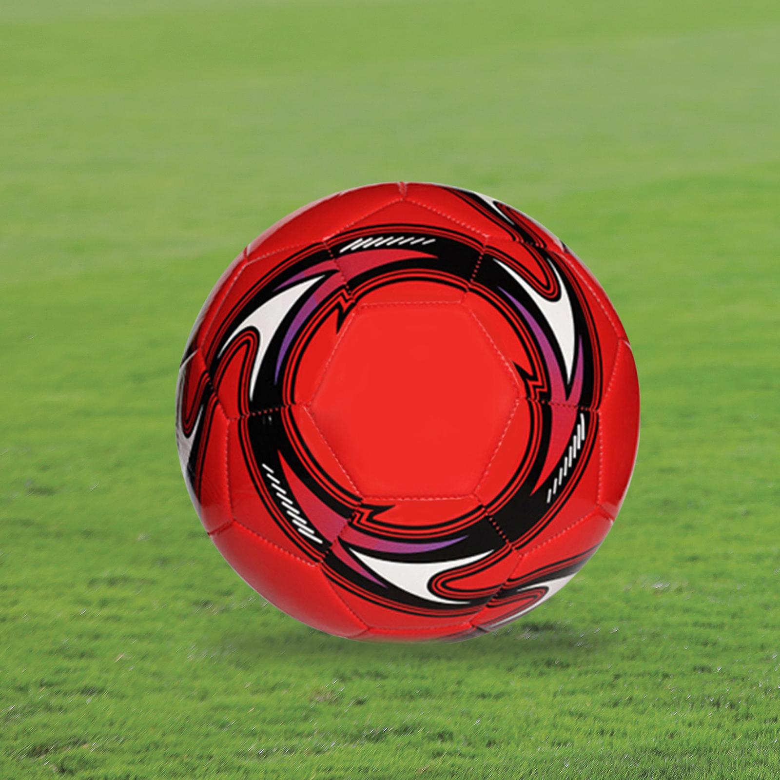 Soccer Ball 21cm Durable Wear Resistant Size 5 for Athletic Beginners Adults Red