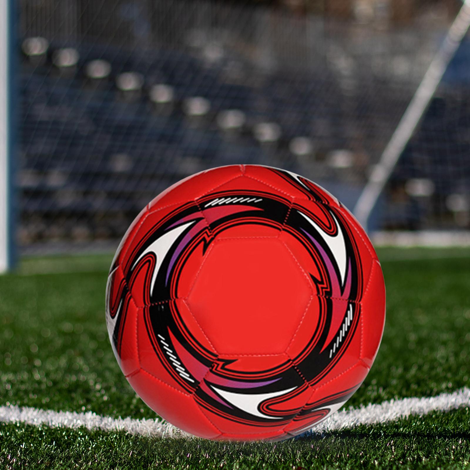 Soccer Ball 21cm Durable Wear Resistant Size 5 for Athletic Beginners Adults Red