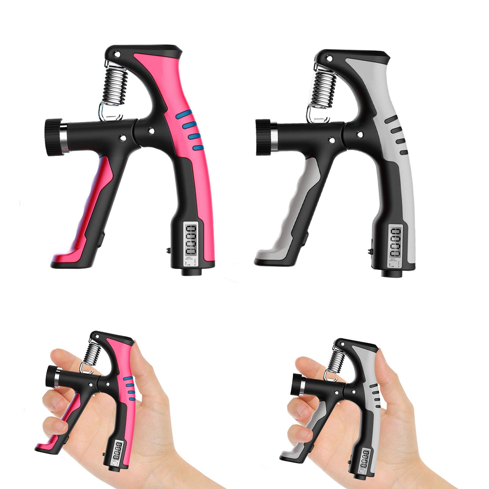 Hand Grip Strengthener Antiskid Home Gym with Counter Forearm Grip Exerciser Rose Red