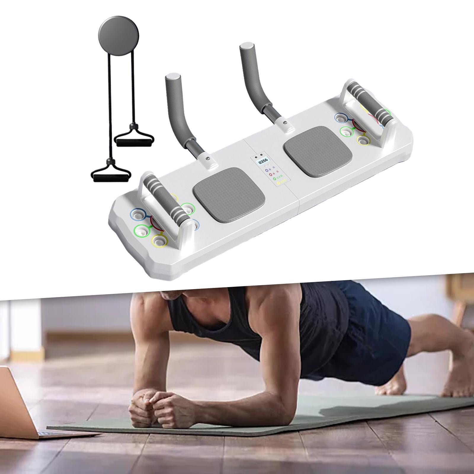 Push up Plate Bracket Abdominal Men Women Fitness Pushup Stands Core Trainer white with rope
