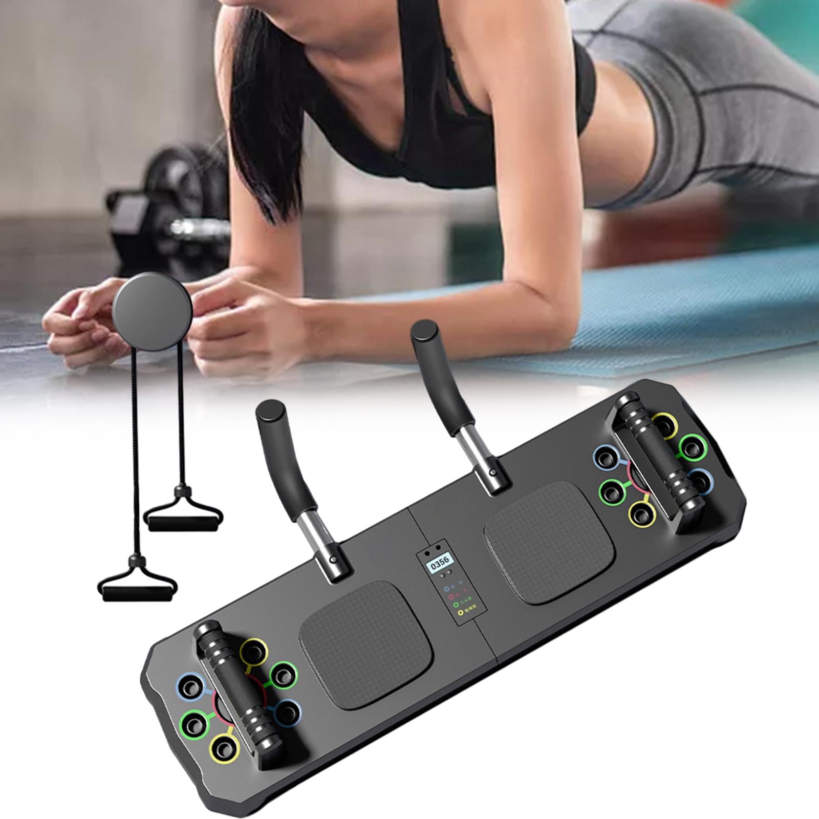Push up Plate Bracket Abdominal Men Women Fitness Pushup Stands Core Trainer black with rope