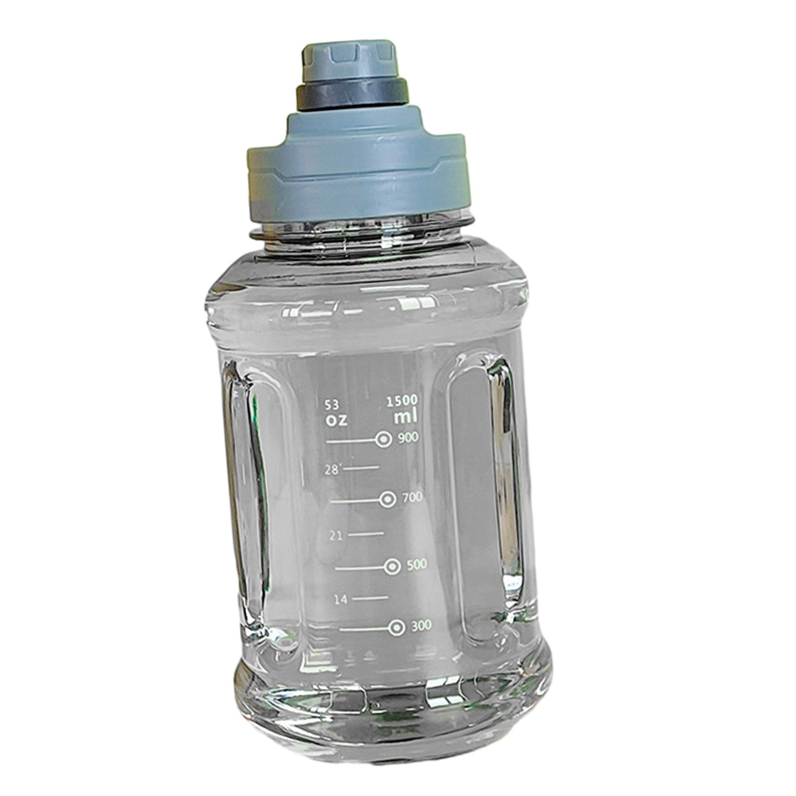 Big Water Bottle 1500ml 11x24cm for Sports and Travel Easy to Use Gym Bottle gray