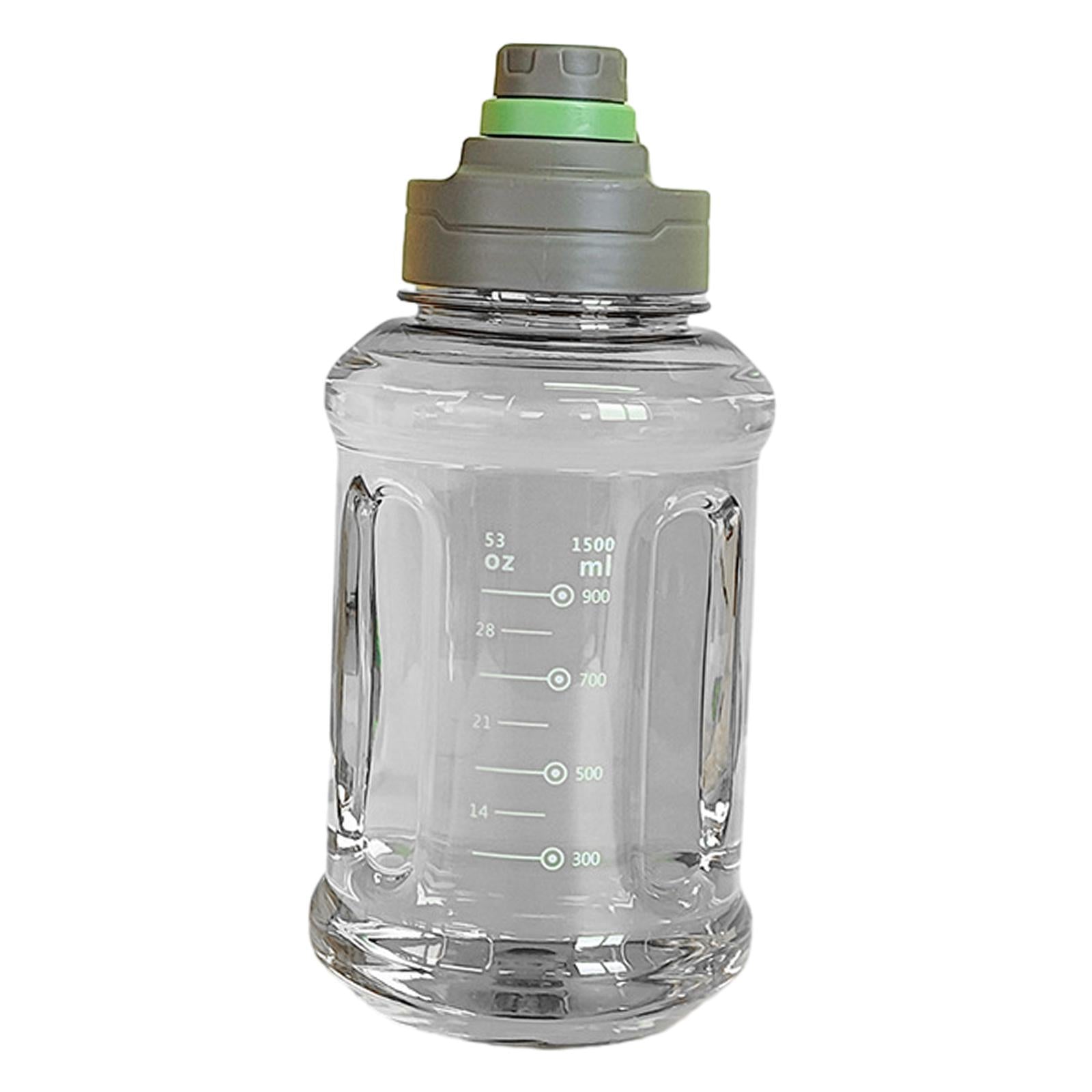 Big Water Bottle 1500ml 11x24cm for Sports and Travel Easy to Use Gym Bottle green