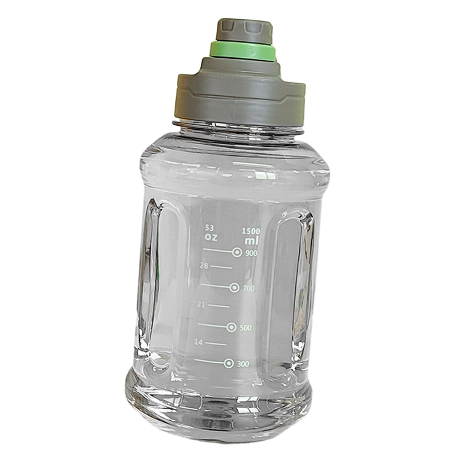 Big Water Bottle 1500ml 11x24cm for Sports and Travel Easy to Use Gym Bottle green