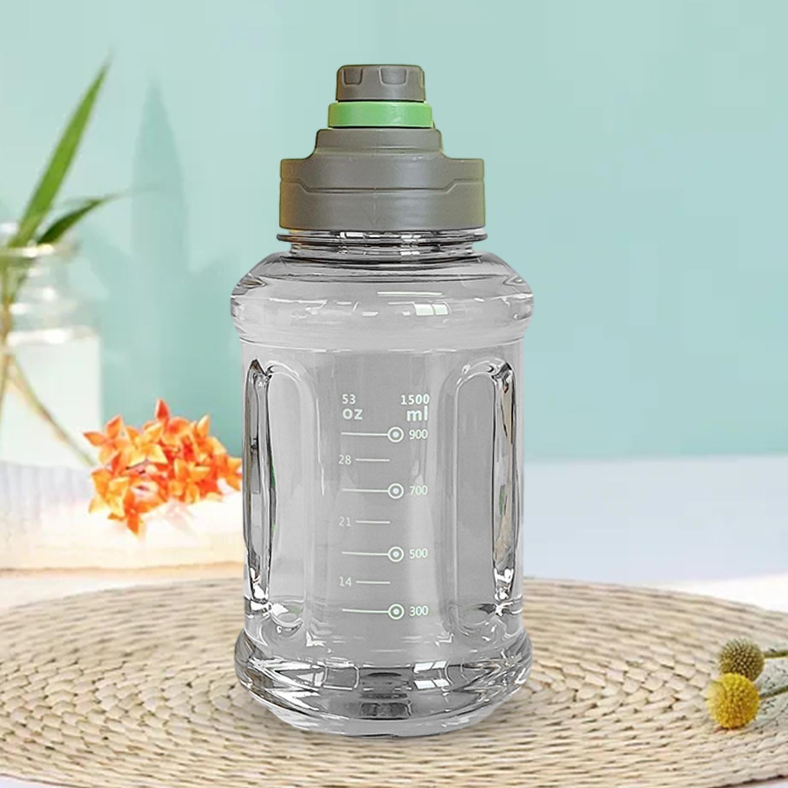 Big Water Bottle 1500ml 11x24cm for Sports and Travel Easy to Use Gym Bottle green