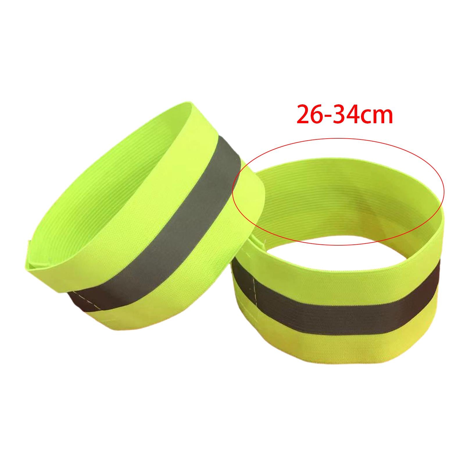 4x2Pcs Reflective Armbands Reflector Strips Arm Band for Running Adults Sports