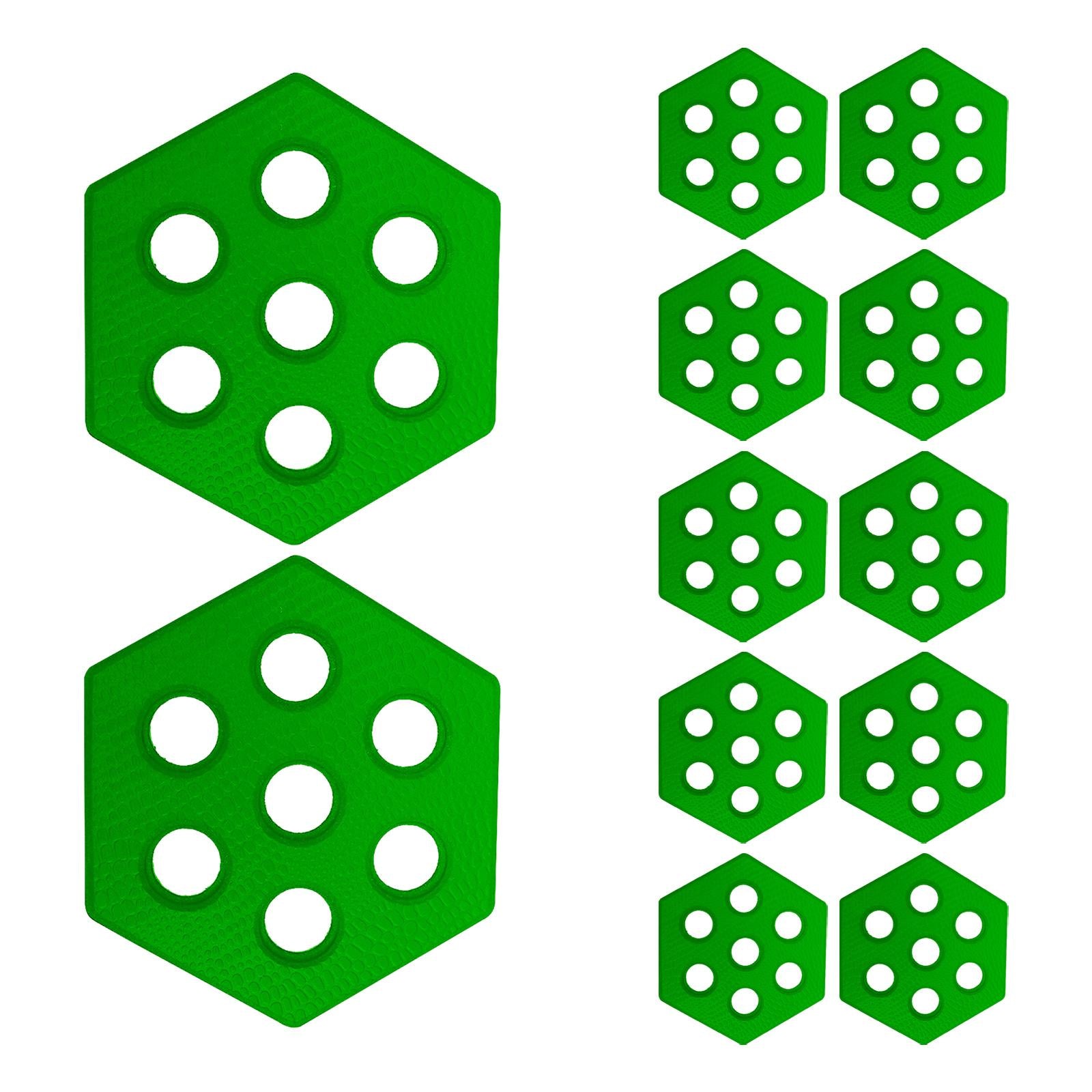 12Pcs Hexagon Surfboard Pads Deck Pads for Skimboarding Kiteboards Longboard Green
