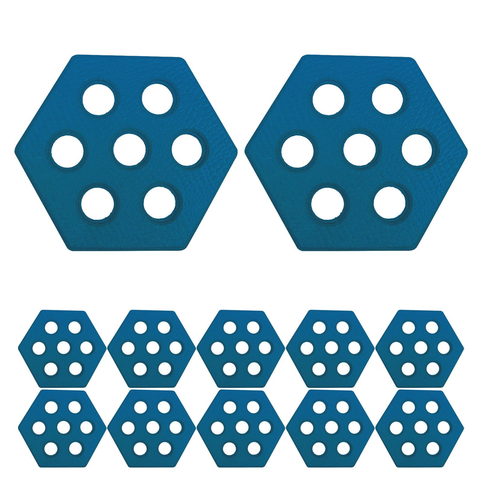 12Pcs Hexagon Surfboard Pads Deck Pads for Skimboarding Kiteboards Longboard Blue