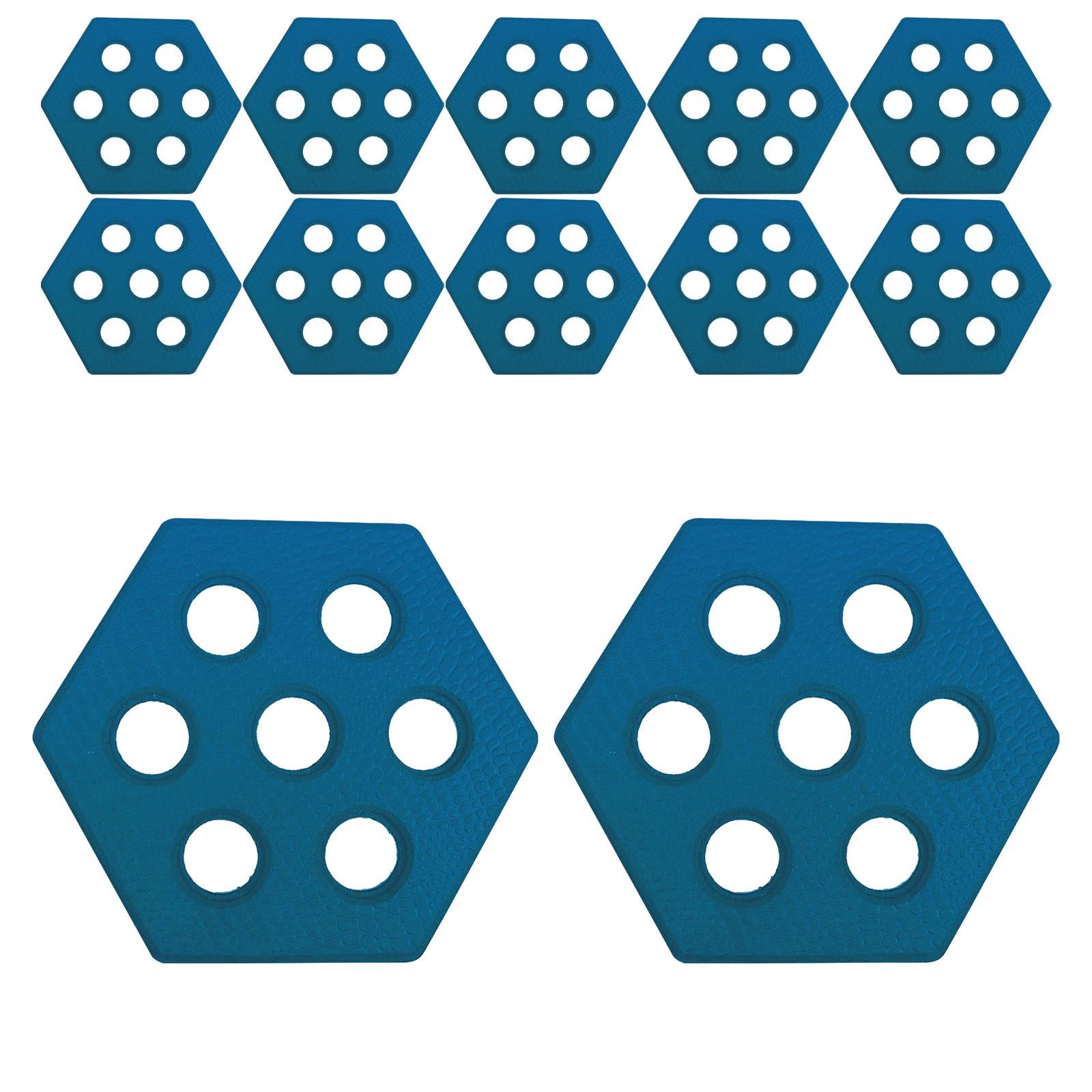 12Pcs Hexagon Surfboard Pads Deck Pads for Skimboarding Kiteboards Longboard Blue