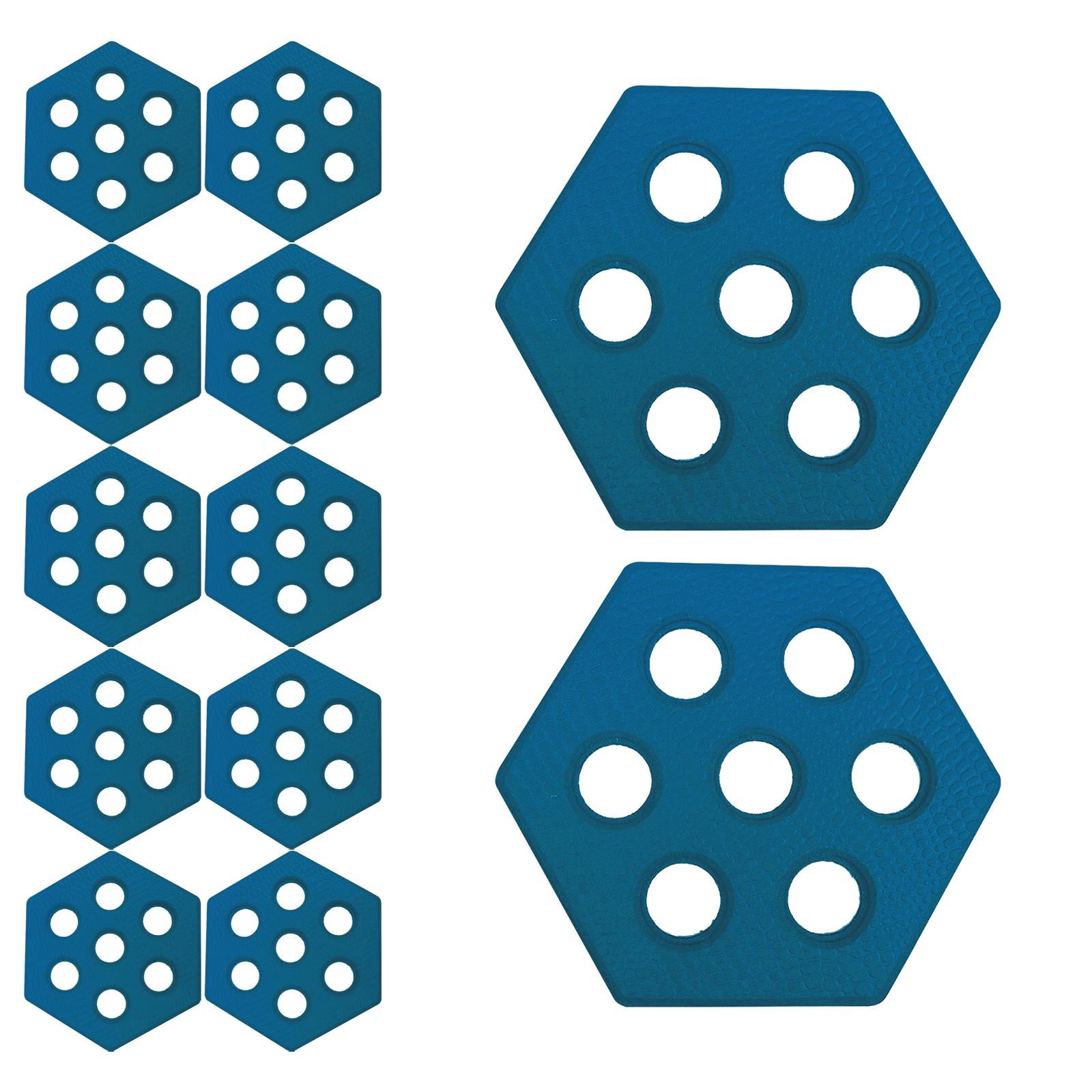 12Pcs Hexagon Surfboard Pads Deck Pads for Skimboarding Kiteboards Longboard Blue