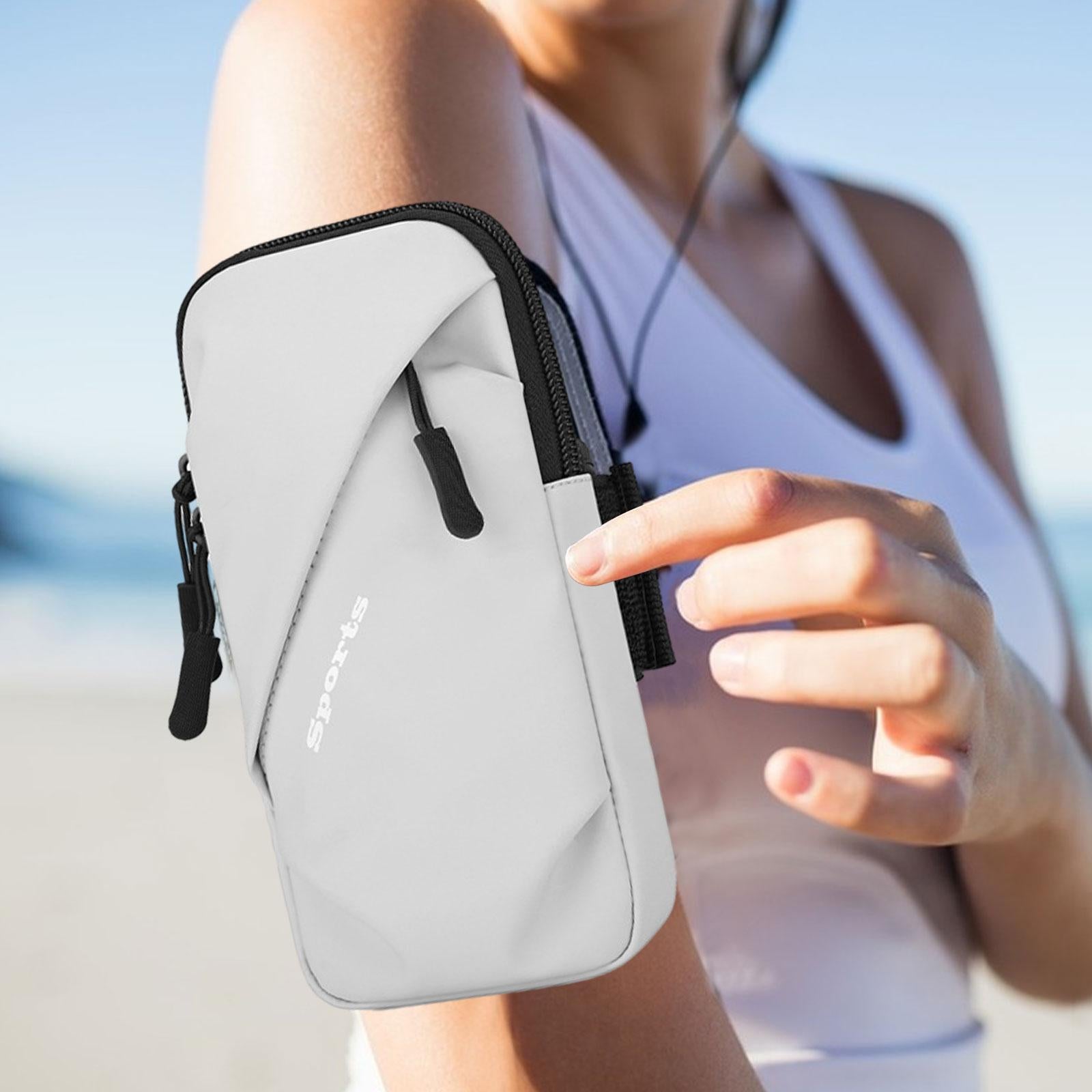 Phone Armband Bag Cellphone Holder Phone Wristband for Running Sport Walking Gray