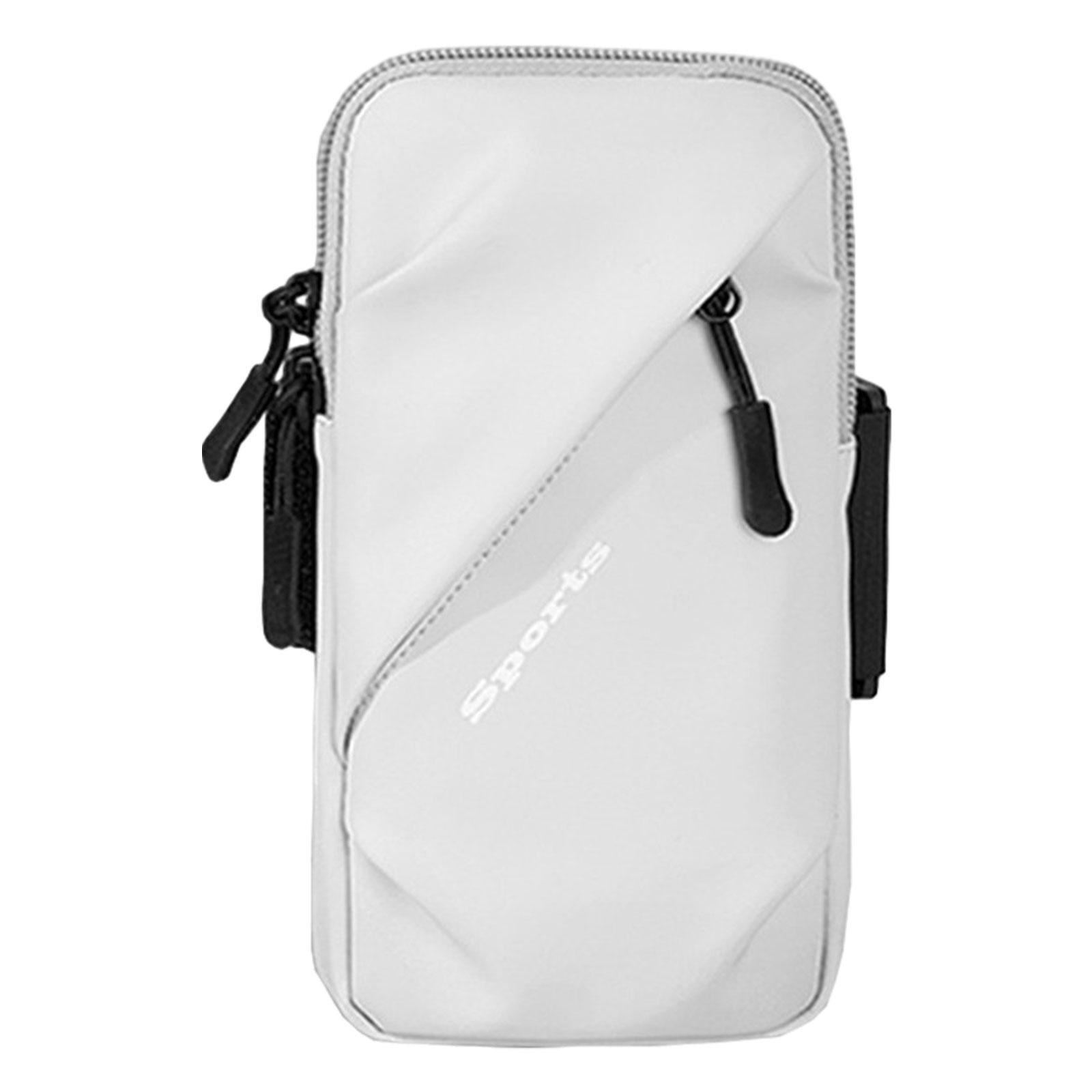 Phone Armband Bag Cellphone Holder Phone Wristband for Running Sport Walking White