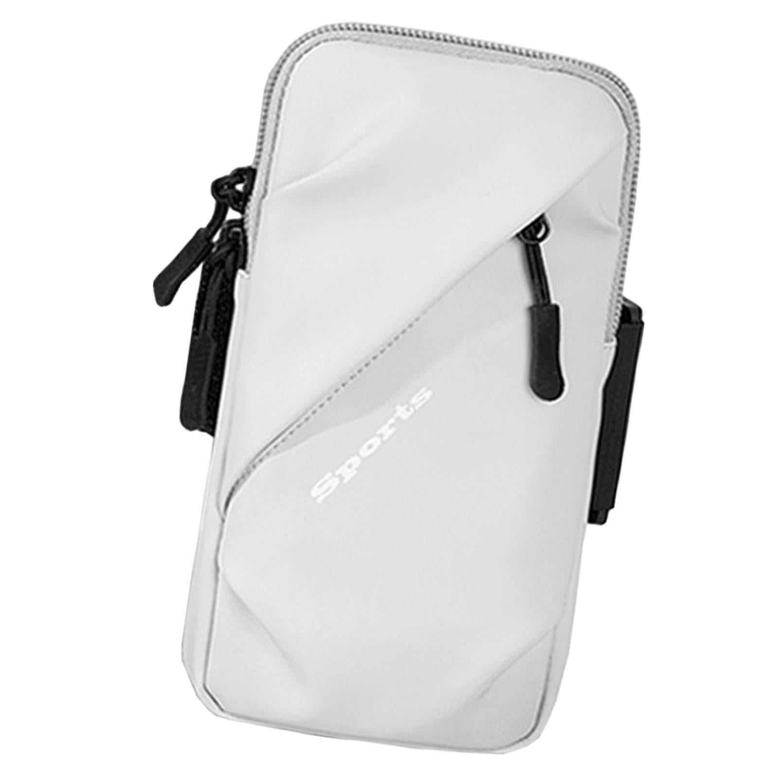 Phone Armband Bag Cellphone Holder Phone Wristband for Running Sport Walking White