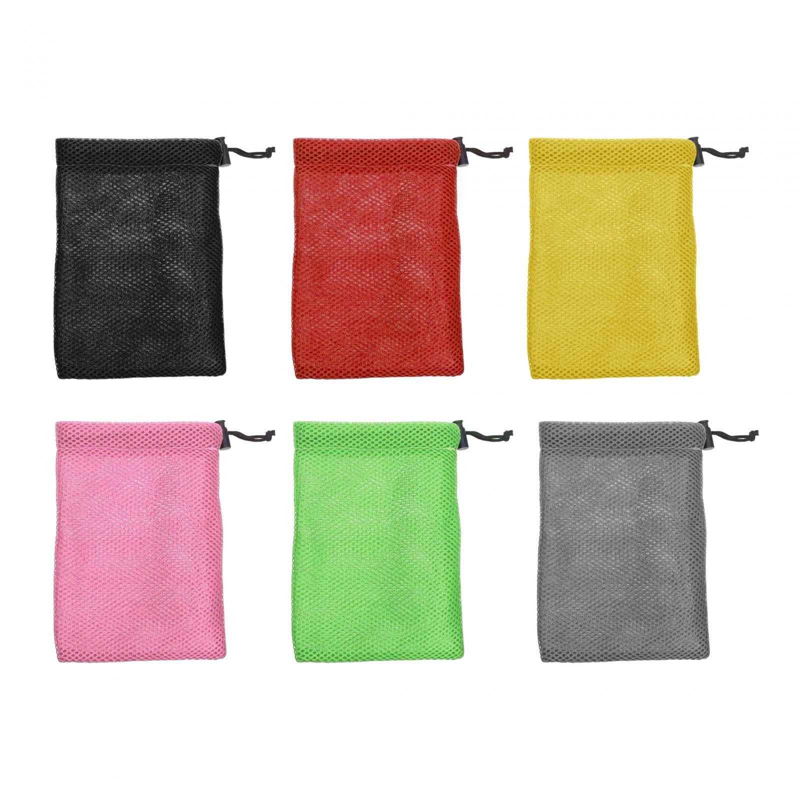 Small Mesh Drawstring Bag Durable Mesh Bag for Cosmetics Golf Balls Swimming Black