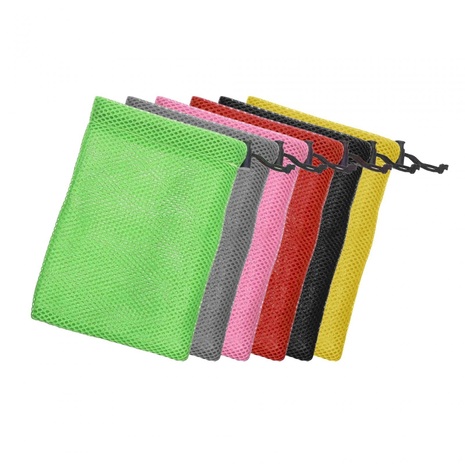 Small Mesh Drawstring Bag Durable Mesh Bag for Cosmetics Golf Balls Swimming Black