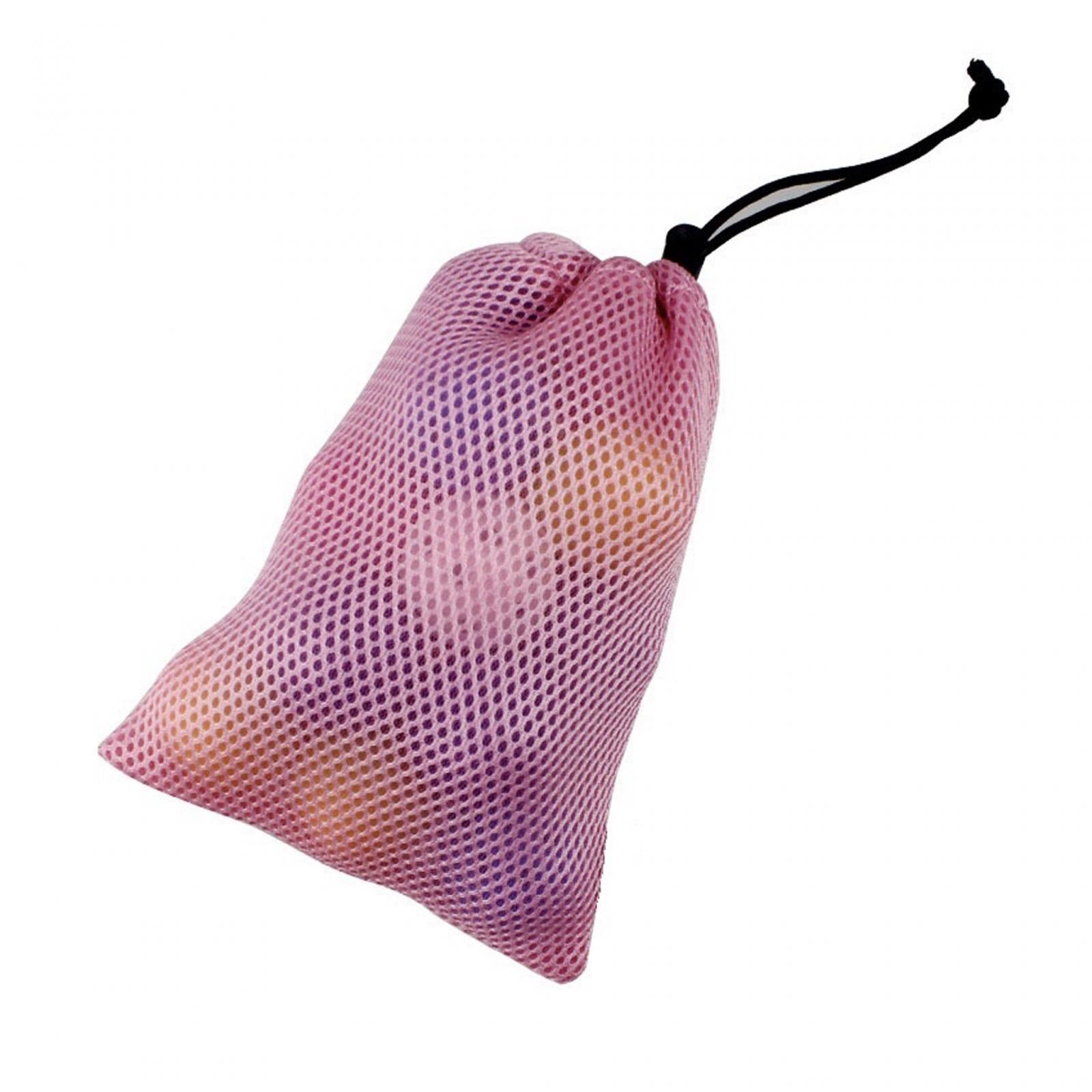 3xSmall Mesh Drawstring Bag Durable Mesh Bag for Cosmetics Golf Balls Swimming Gray